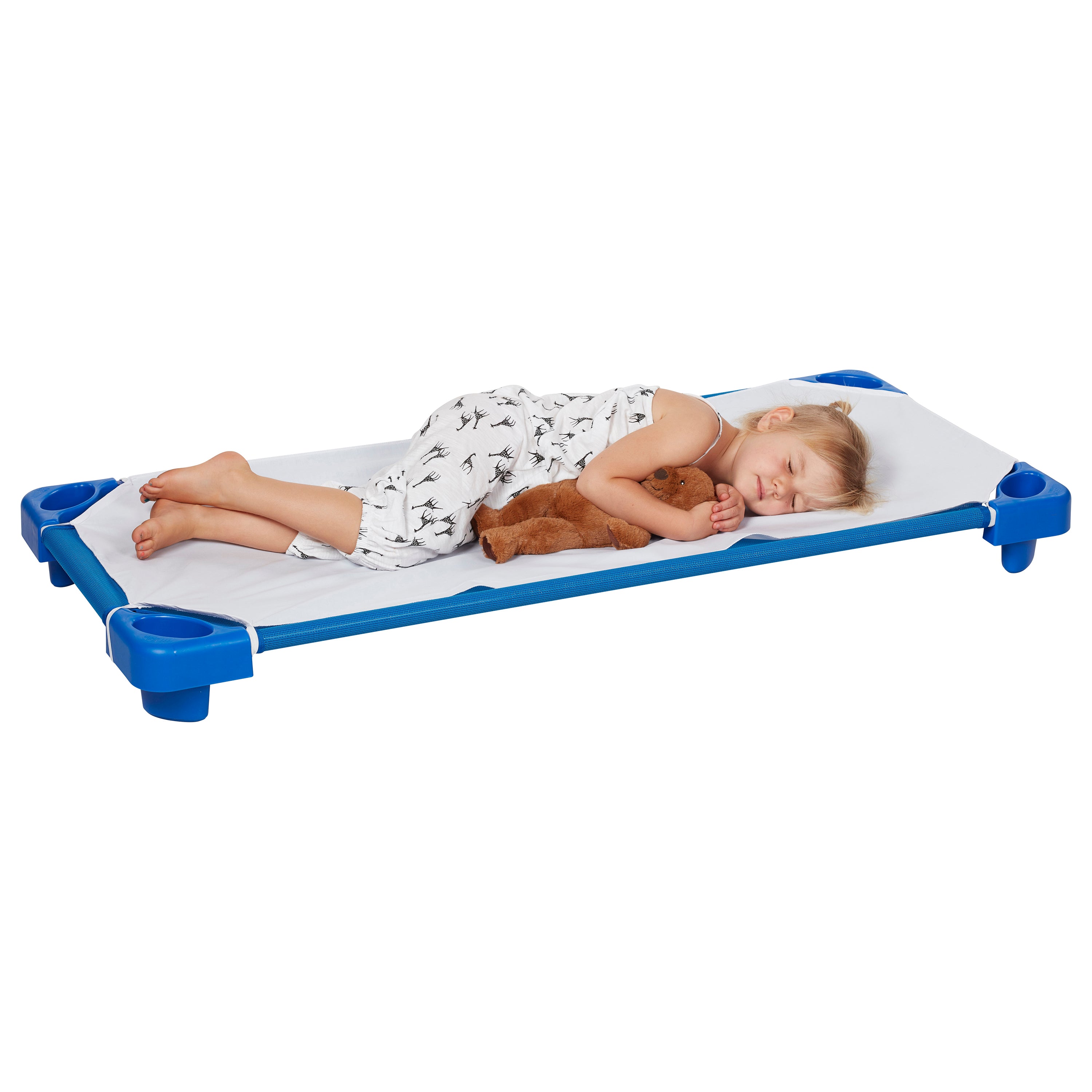 Stackable Kiddie Cot Standard Ready-to-Assemble 6-Pack - Blue