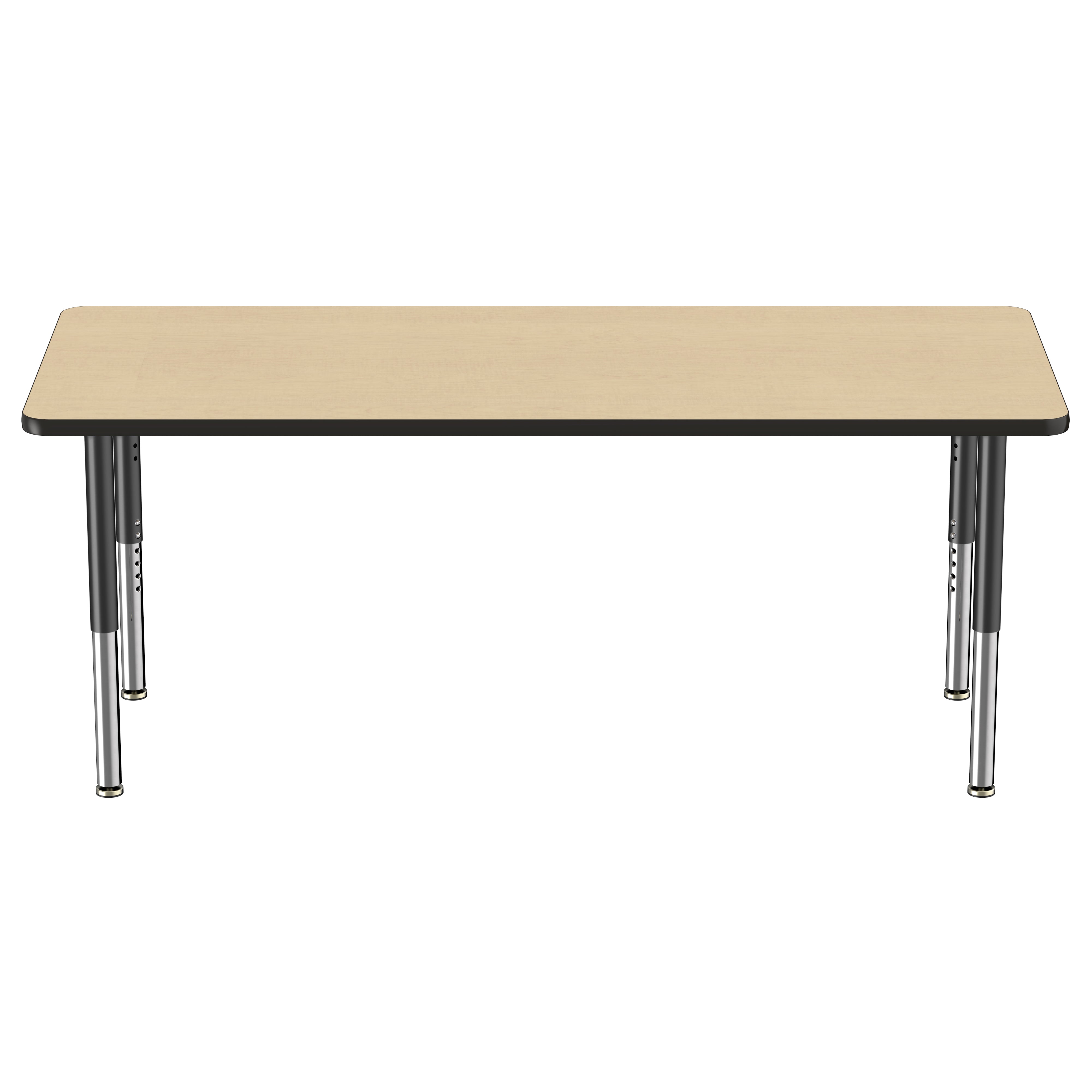 30" x 72" Rectangle Thermofused Activity Table with Adjustable Super Legs - Maple/Black