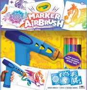 Crayola Marker Airbrush Art Set, DIY Art Kit for Kids, Spray Art Stencils, Marker Set, Kids Toy, Gift for Boys & Girls, 6+