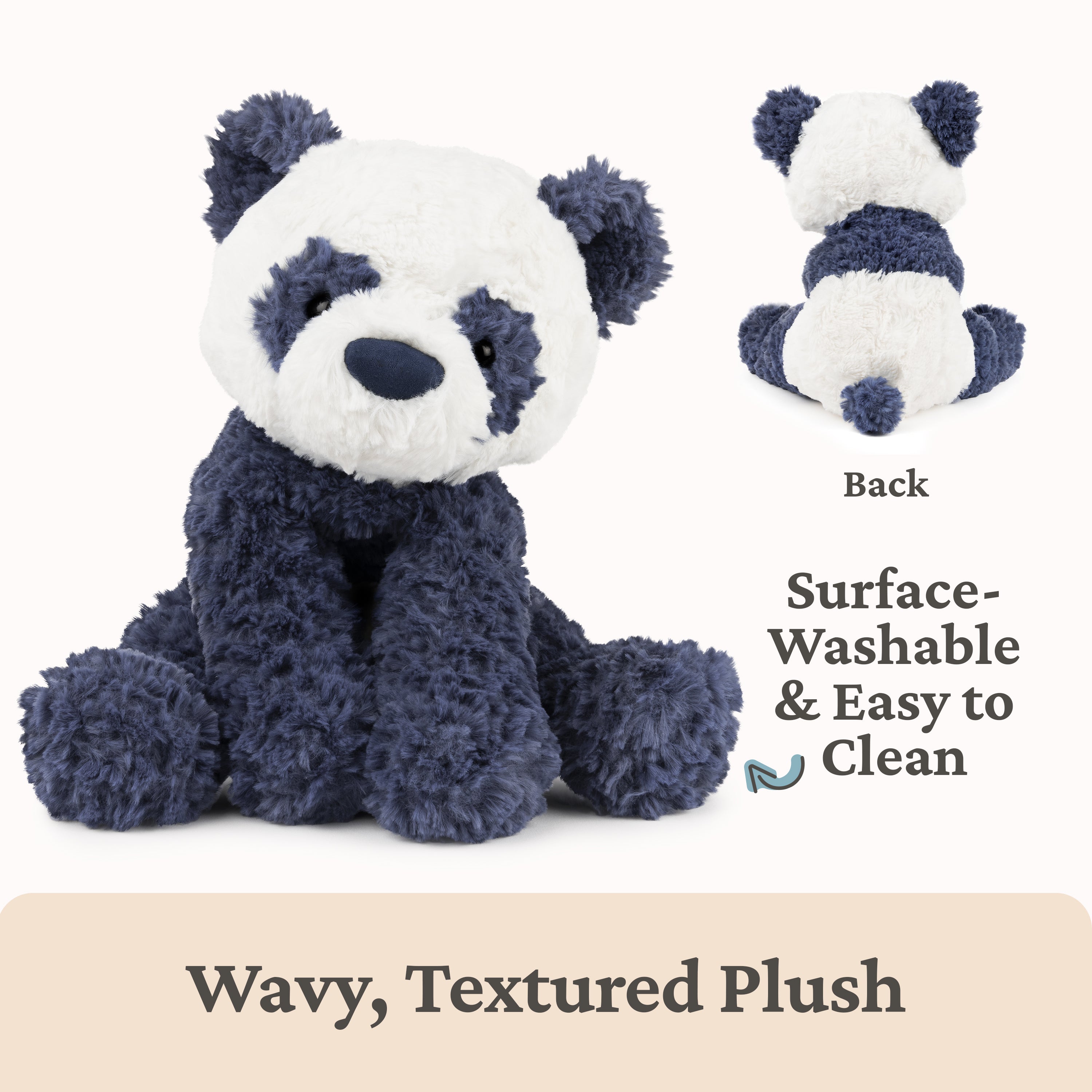 GUND Cozys Collection Panda, Panda Bear Stuffed Animal, Plush Toy for Ages 1 and Up, Navy Blue, 10”