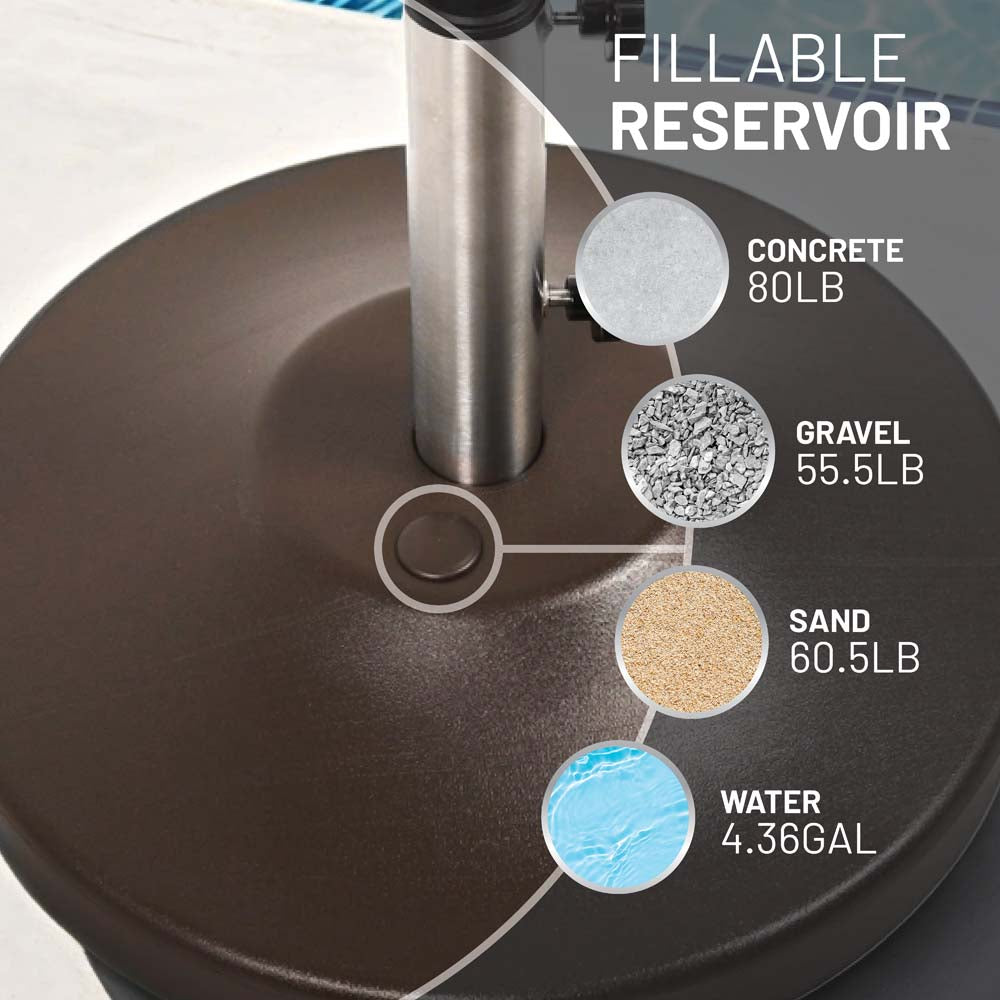 Fillable Free Standing Umbrella Base (Bronze)