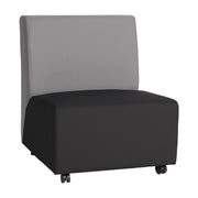 Pro Series Upholstered Armless Mobile Chair - Black/Gray