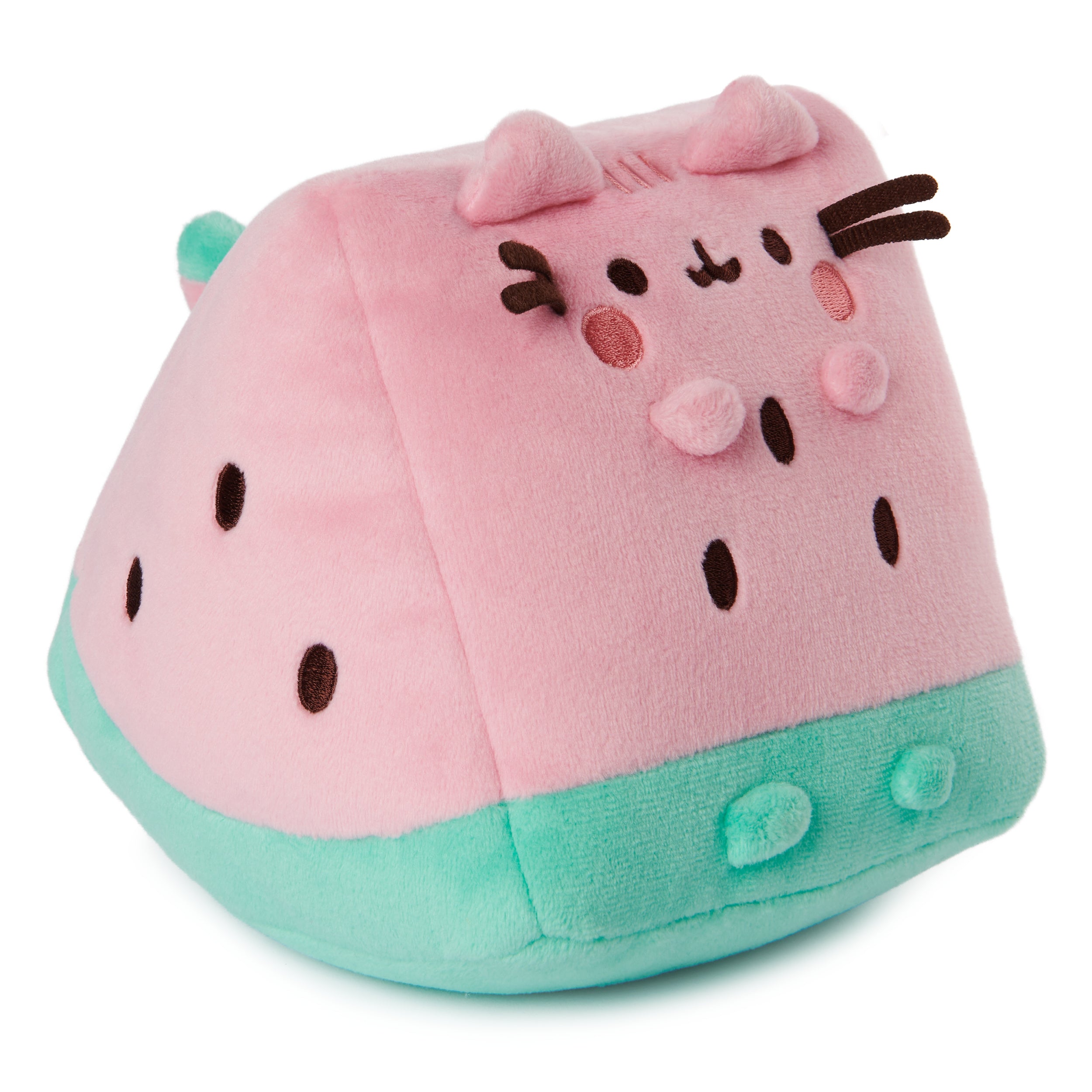 GUND Pusheen Watermelon Plush, Cat Stuffed Animal for Ages 8 and Up, Pink/Green, 6”