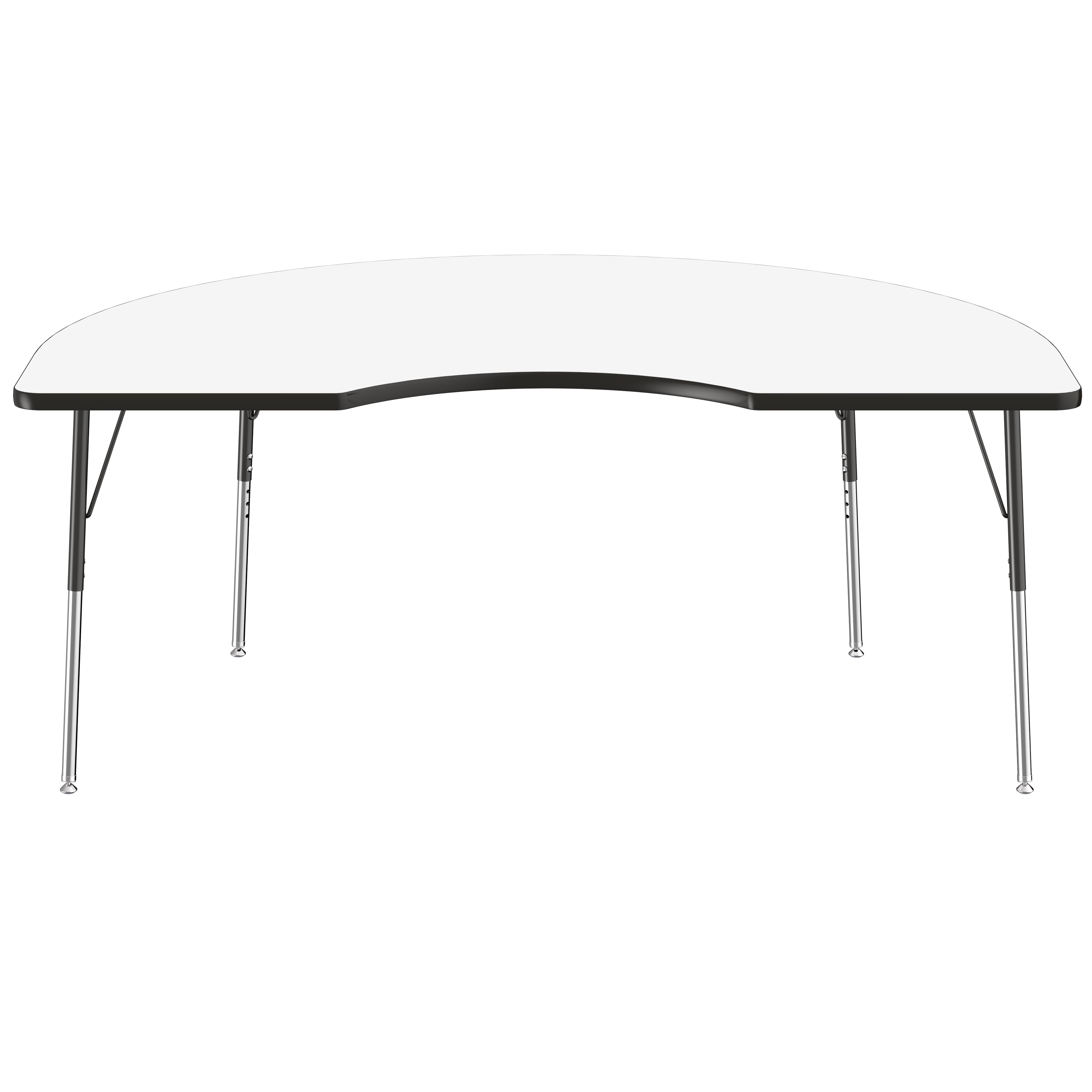 48" x 72" Kidney Dry-Erase Activity Table with Adjustable Standard Swivel Glide Legs - Whiteboard/Black