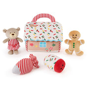 Baby GUND Play Soft Collection, My First Gingerbread House 5-Piece Playset with Rattle, Squeaker and Crinkle Plush Toys, Sensory Toy for Babies, 7.5”