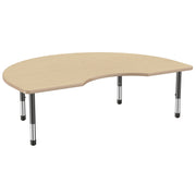 48" x 72" Kidney Thermofused Activity Table with Adjustable Chunky Legs - Maple/Maple/Black