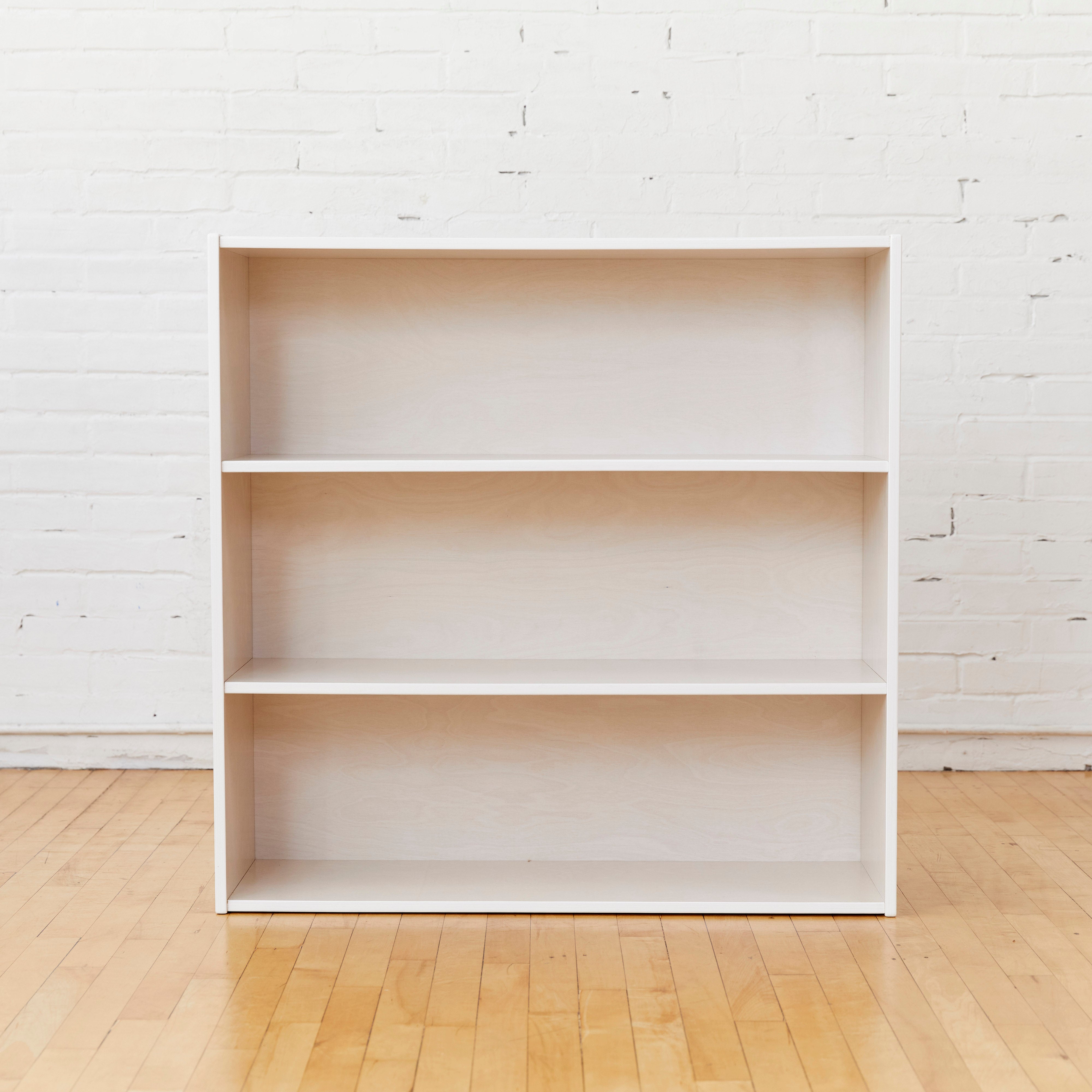 Streamline 3-Shelf Storage Cabinet with Back 36in H - White Wash