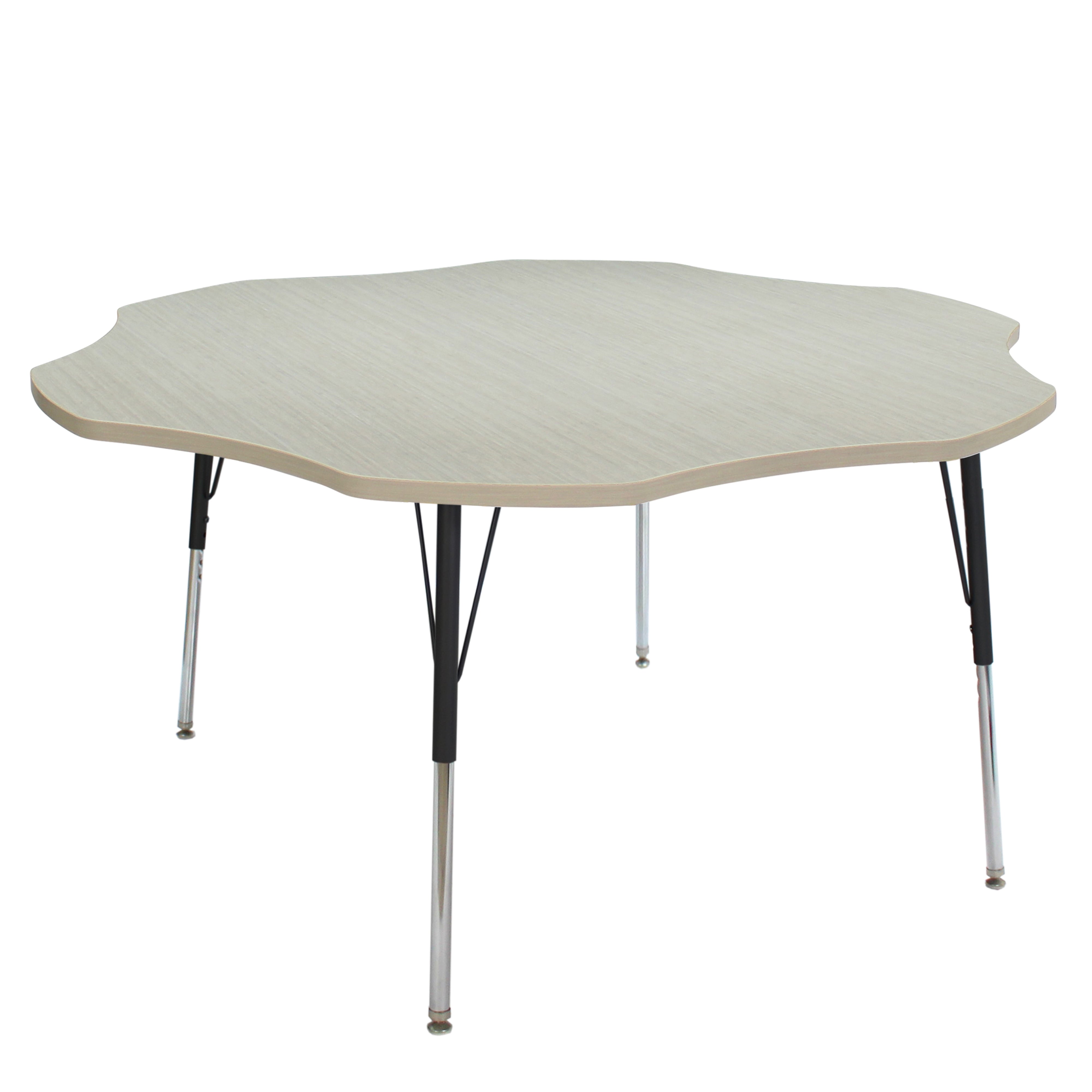60" Flower La Madera Activity Table with Standard Legs - Asian Sand/Black