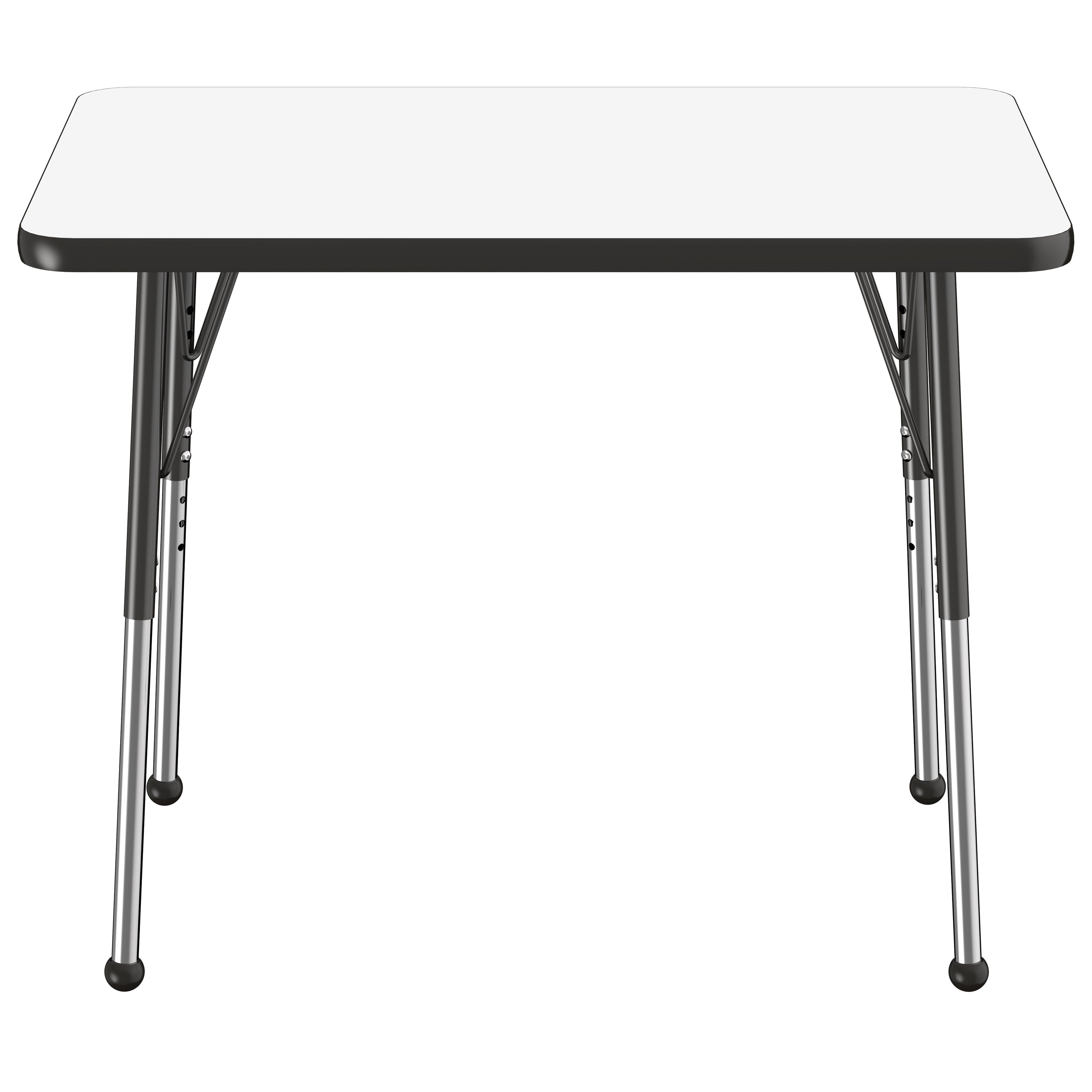 24" x 36" Rectangle Dry-Erase Activity Table with Adjustable Standard Ball Glide Legs - Whiteboard/Black