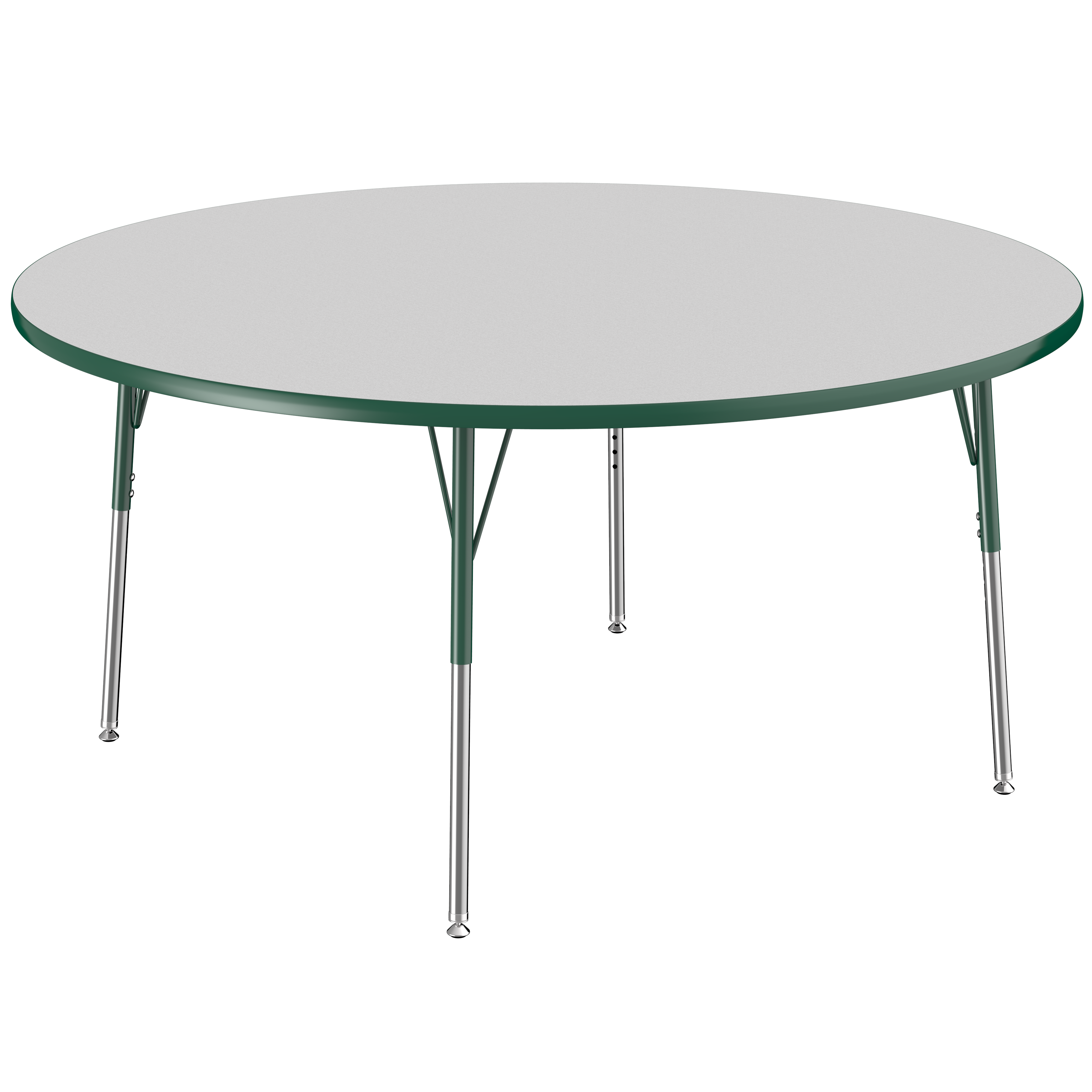 60" Round T-Molding Activity Table with Adjustable Standard Swivel Glide Legs - Gray/Green