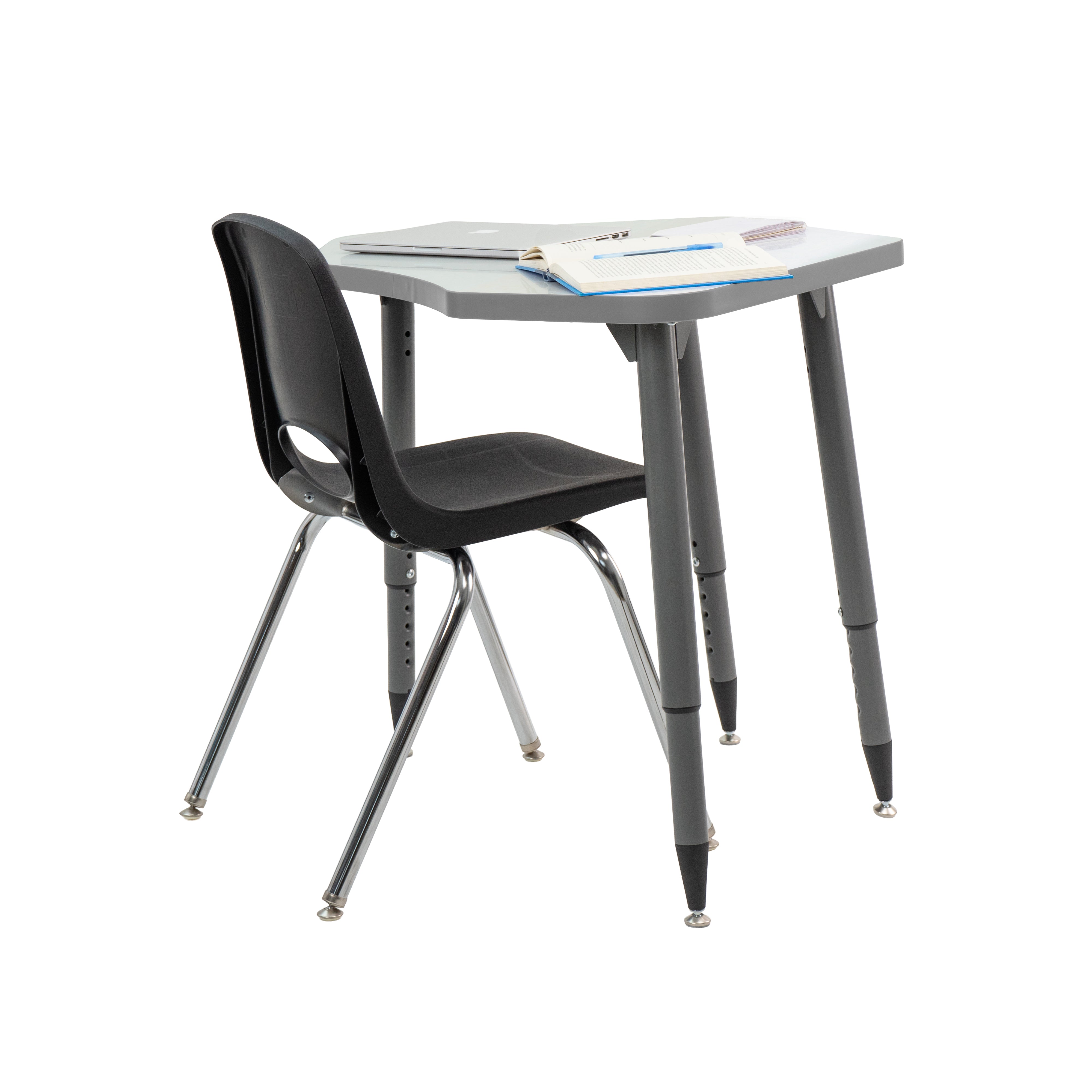 Adapte 24" x 36" Petal Dry-Erase Activity Table with Adjustable Tapered Legs - Whiteboard/North Sea