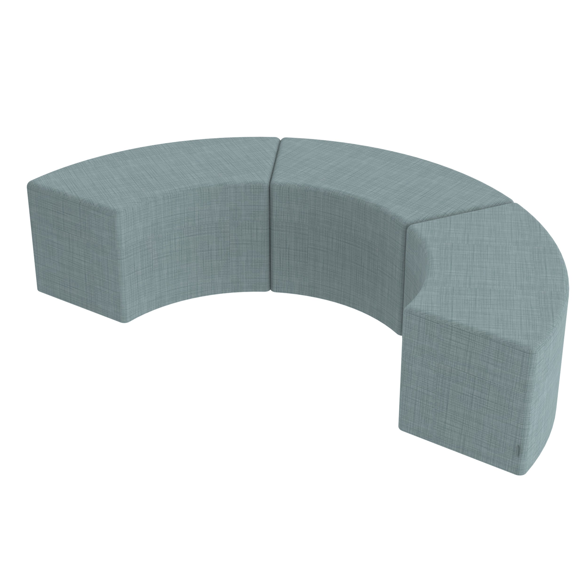 Pro Series Upholstered S Curve Ottoman 18" Height, 3-Piece - Sky Blue Crosshatch