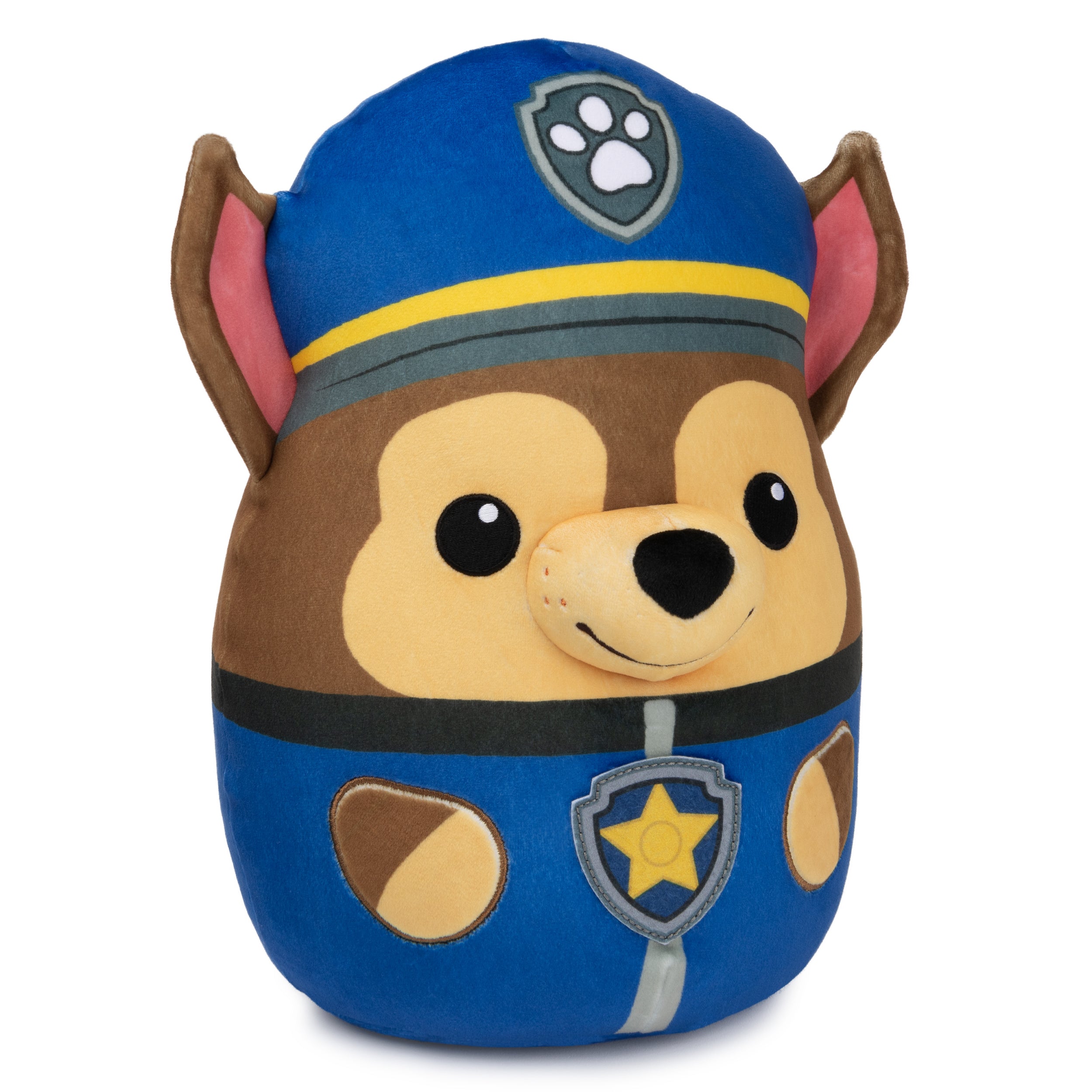 PAW Patrol Chase Squish Plush, Official Toy from the Hit Cartoon, Squishy Stuffed Animal for Ages 1 and Up, 12”