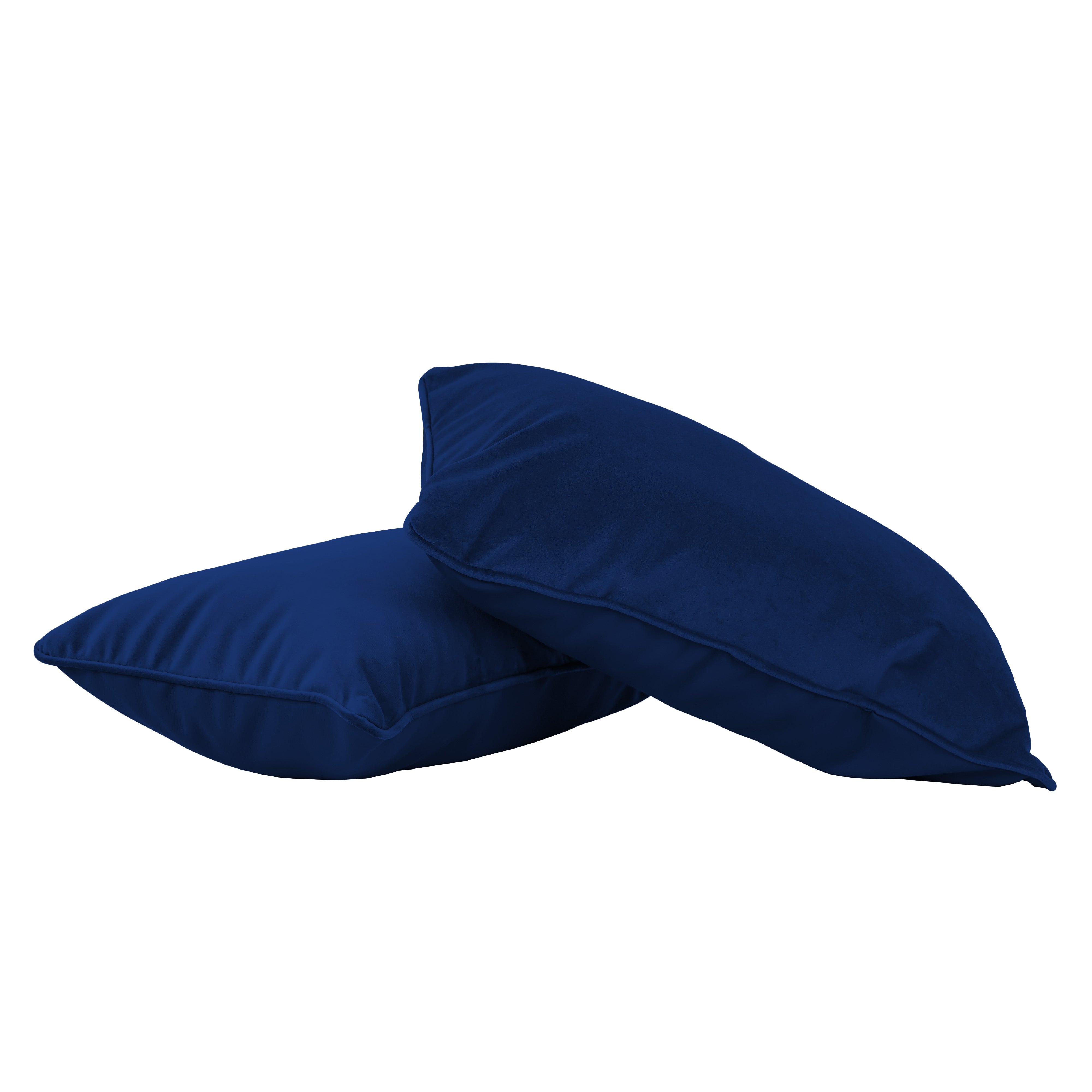 12" x 20" Rectangle Lumbar Microfiber and Faux Leather Pillow with Piping, 2-Piece - Eclipse