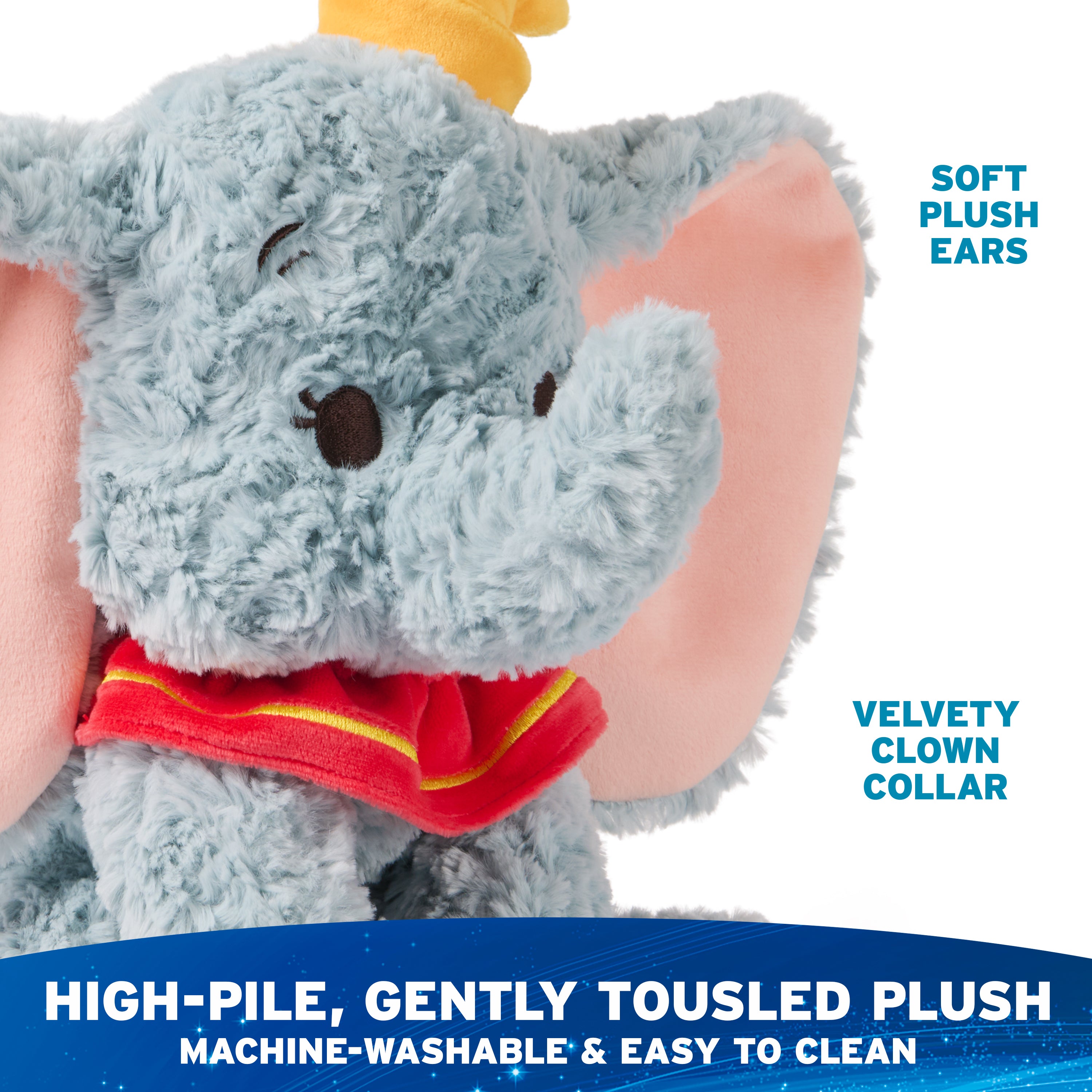 GUND Disney Official Dumbo Plush, Disney Cozys Collection, Dumbo Toys, Elephant Stuffed Animal for Ages 1 and Up, Gray, 10”