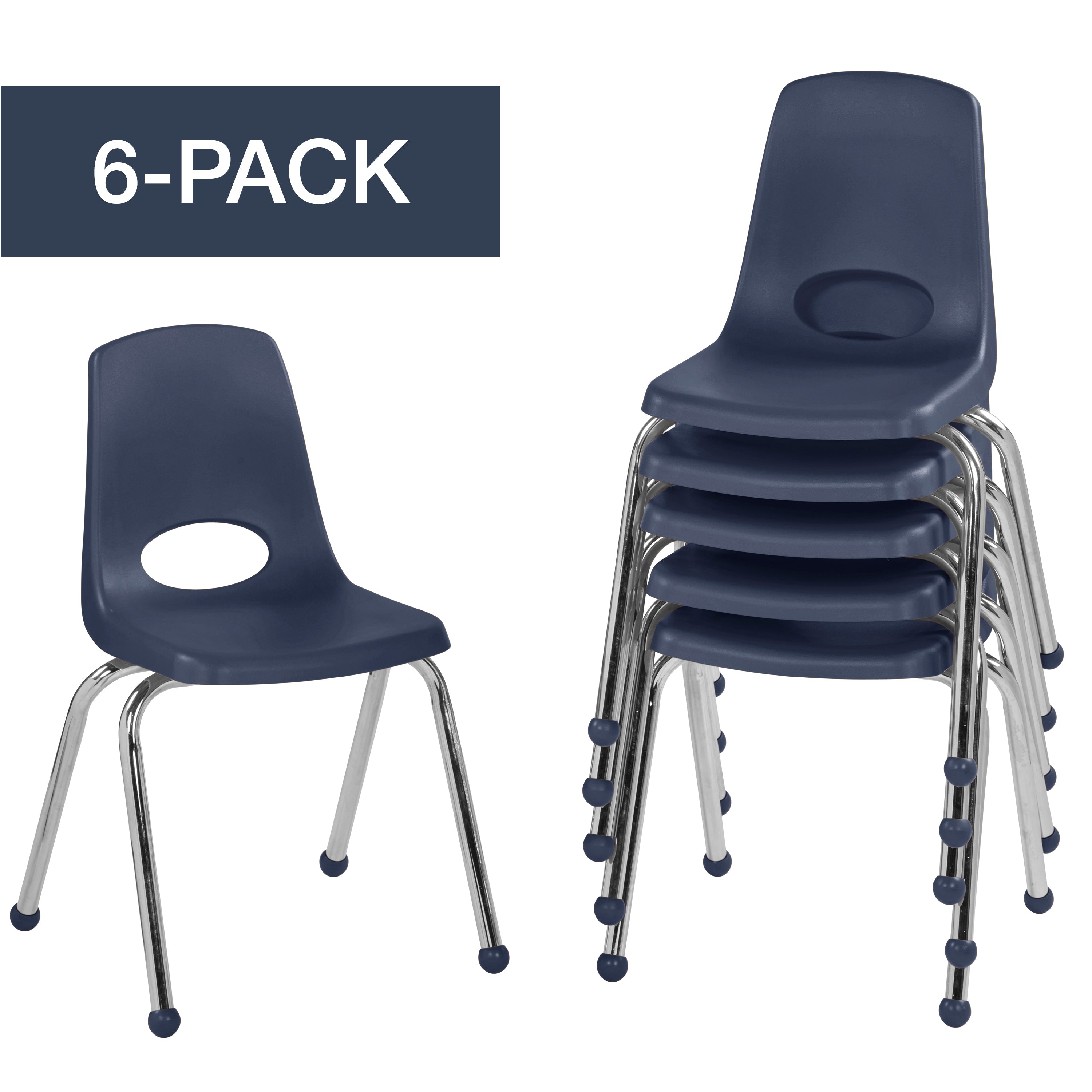 16" Stack Chair with Ball Glides - Navy