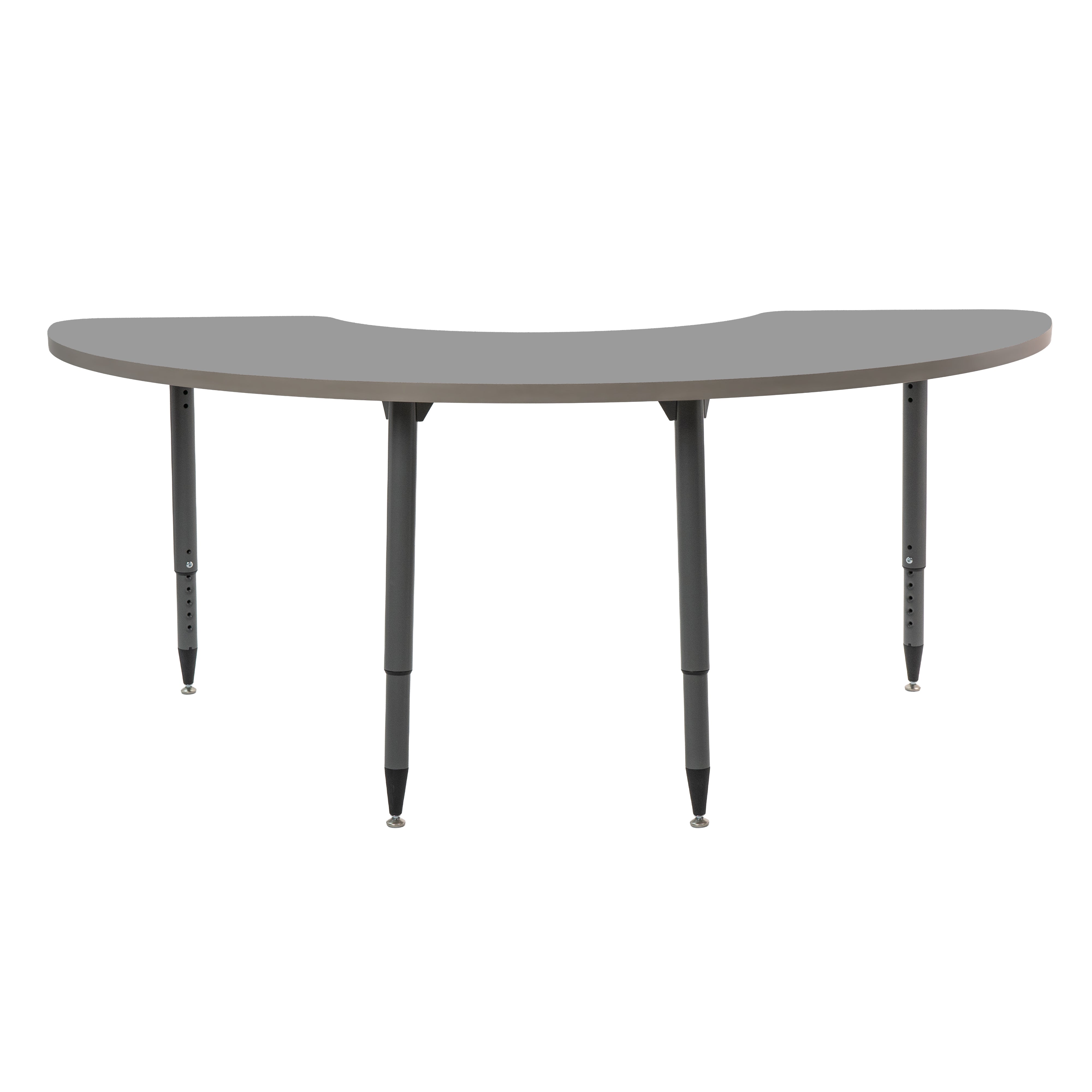 Adapte 36" x 72" Half Moon Thermofused Activity Table with Adjustable Tapered Legs - North Sea/North Sea