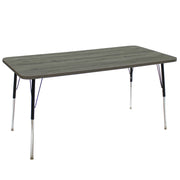 30" x 60" Rectangle La Madera Activity Table with Standard Legs - Gray Wood/Black
