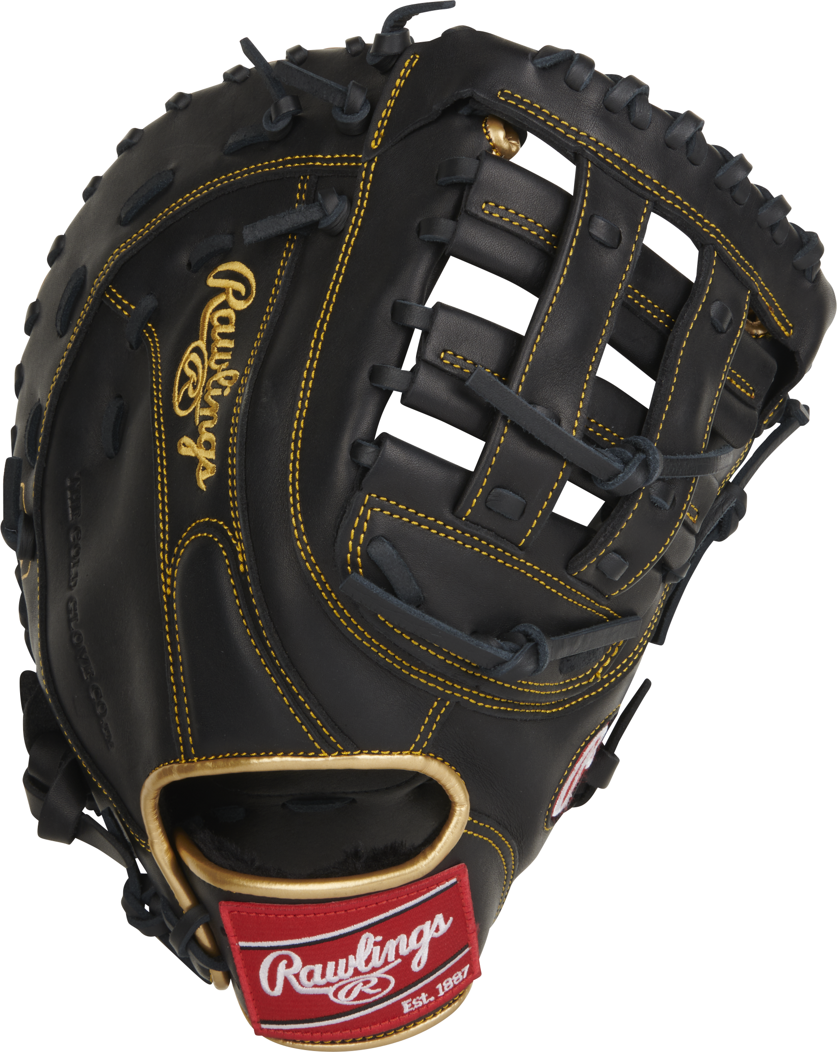 Rawlings R9 Baseball Series First Base Mitt 12.5-Inch Baseball Glove  - Right Hand Thrower - Black