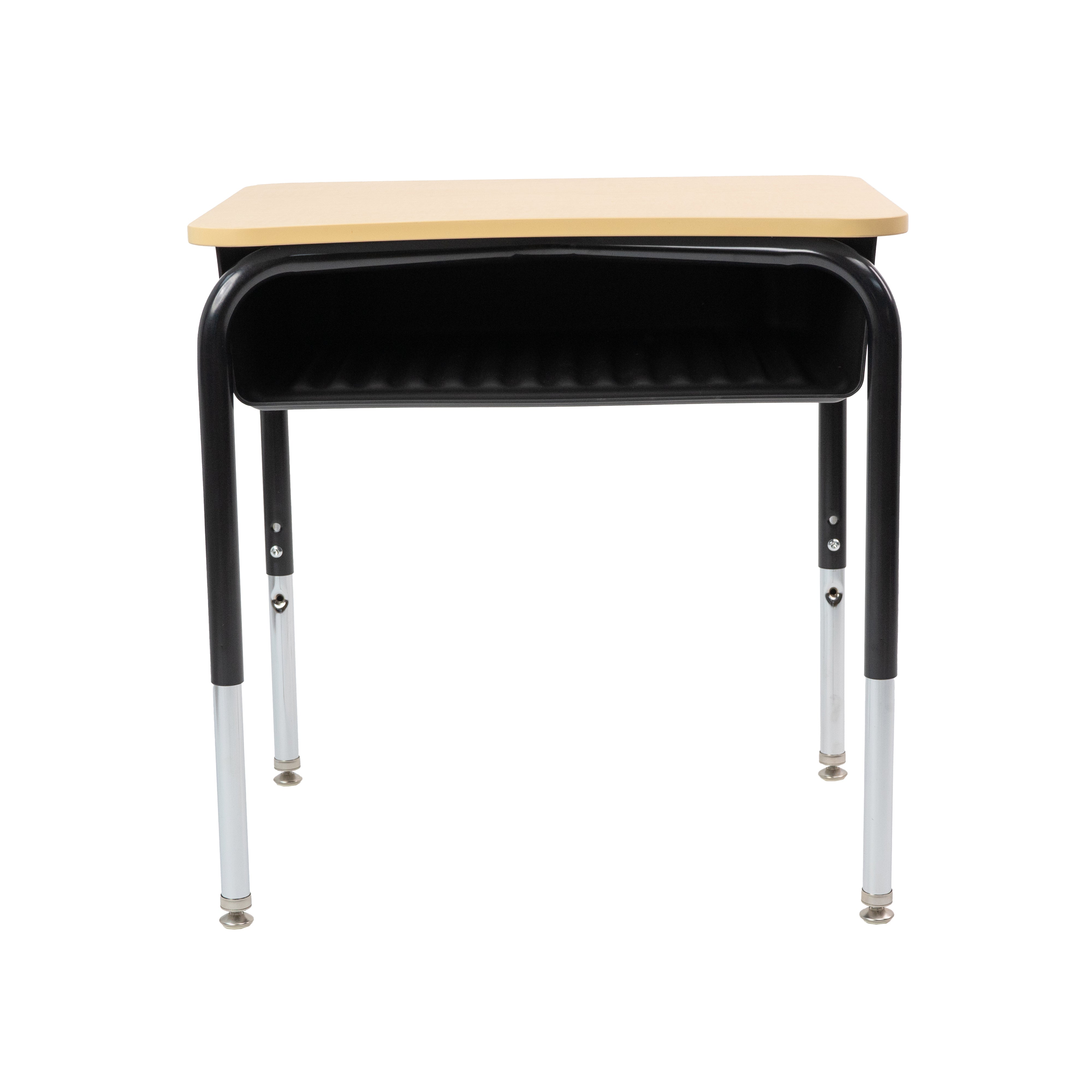 18" x 24" Belly Curve Open Front Desk with Book Box, 2-pack - Maple/Maple/Black