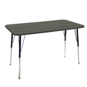 24" x 48" Rectangle La Madera Activity Table with Standard Legs - Gray Wood/Black