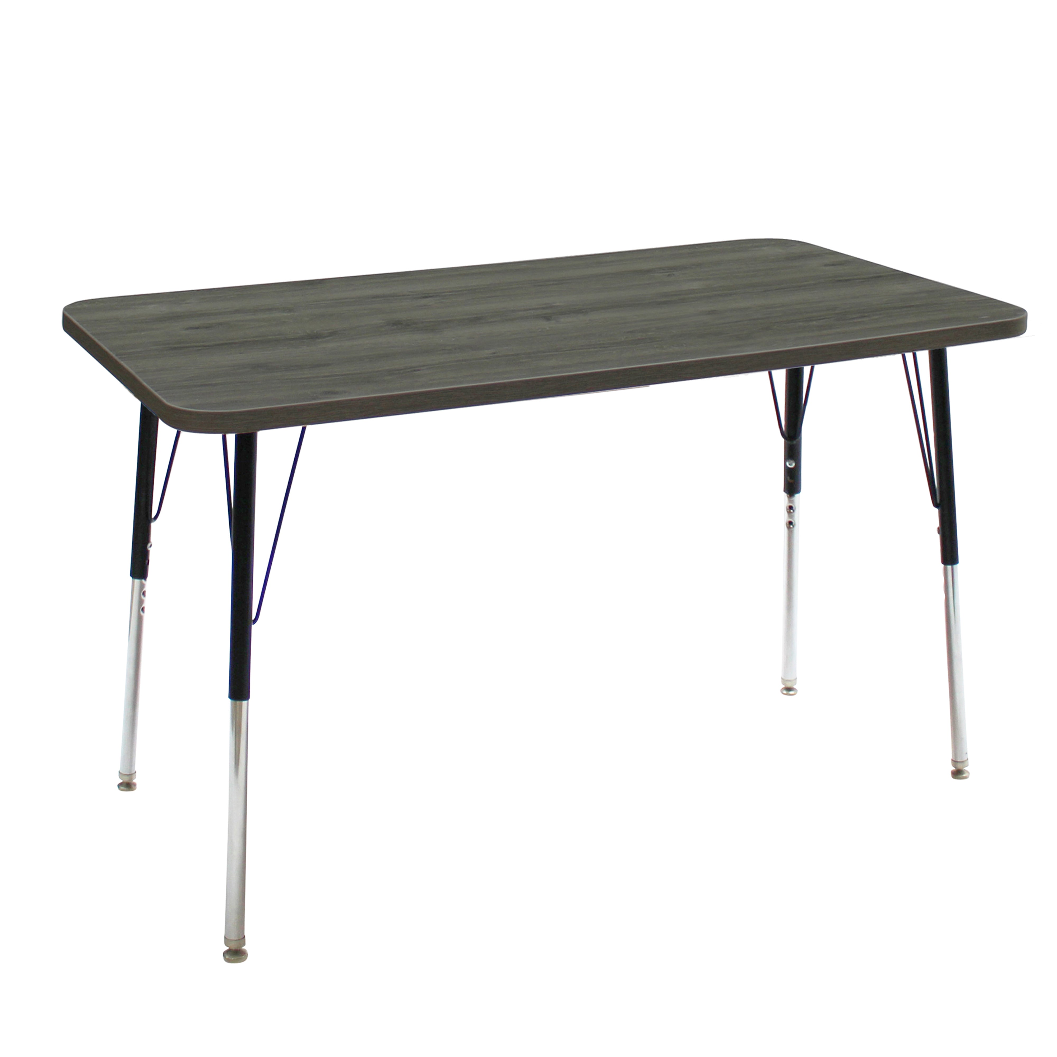 24" x 48" Rectangle La Madera Activity Table with Standard Legs - Gray Wood/Black
