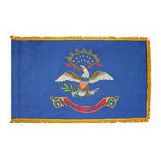 North Dakota State Flag 4x6 ft. Nylon with Pole Sleeve and Gold Fringe for Parades, and Indoor Display