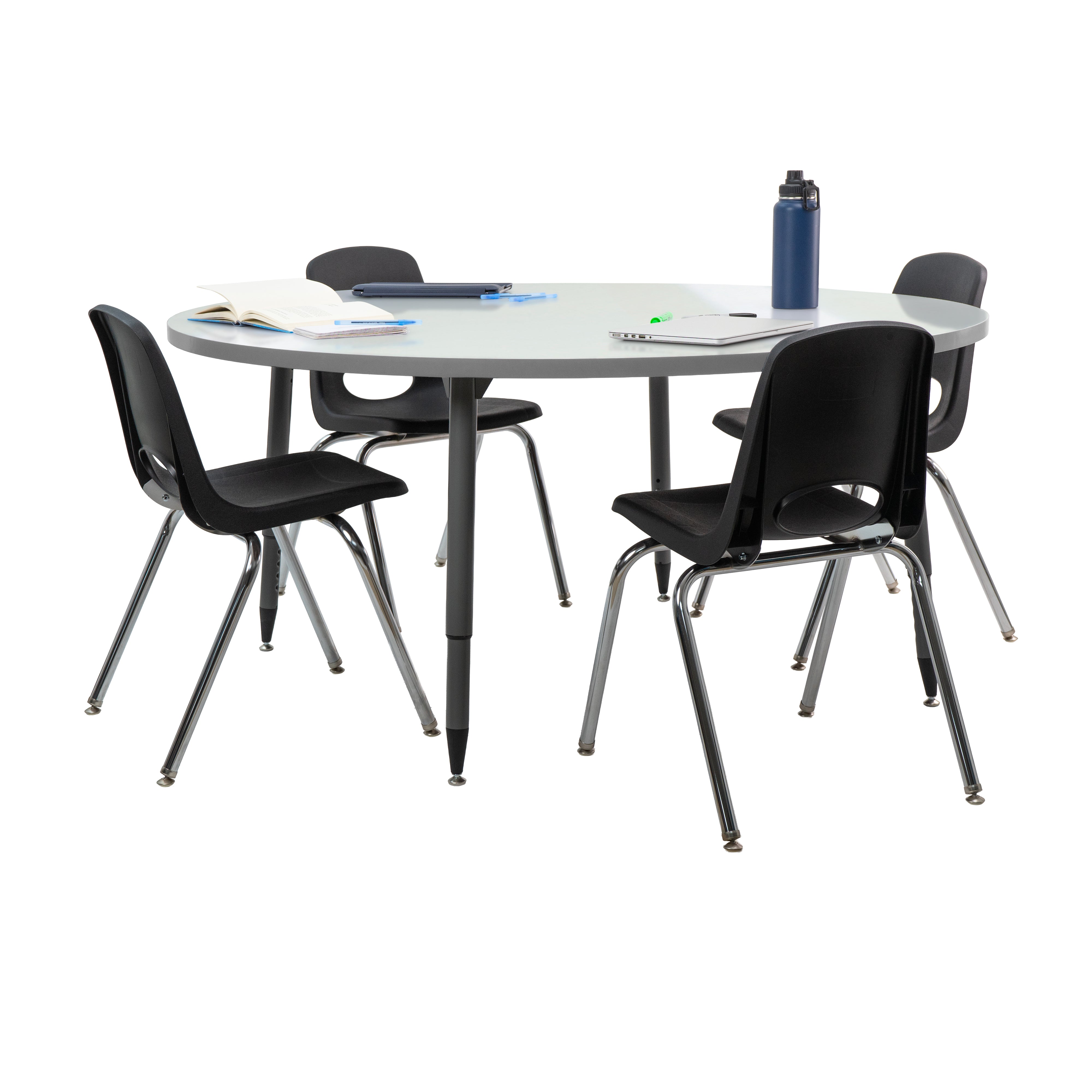 Adapte 60" Round Dry-Erase Activity Table with Adjustable Tapered Legs - Whiteboard/North Sea