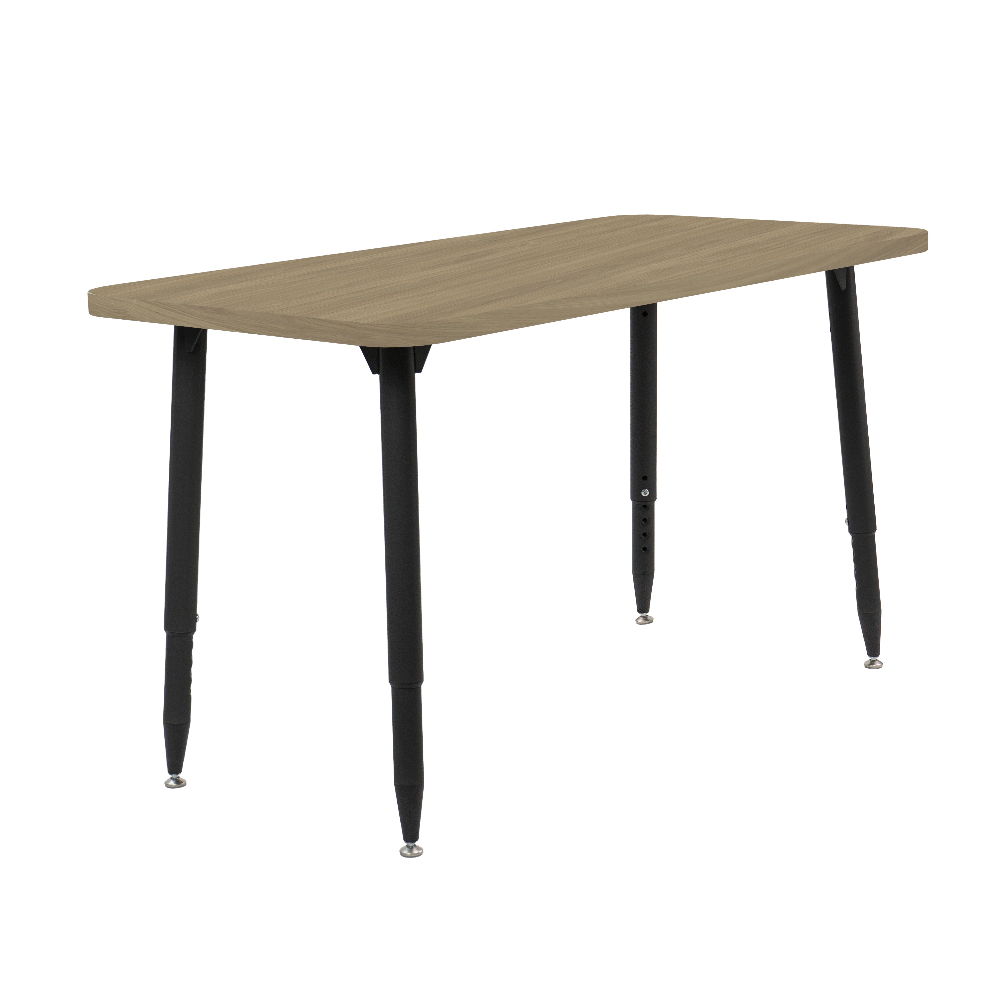 Adapte 24" x 48" Rectangle Woodgrain Activity Table with Adjustable Tapered Legs - Pasadena Oak/Black