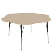60" Flower La Madera Activity Table with Standard Legs - Maple Grain/Black