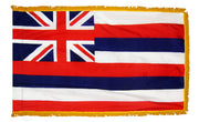 Hawaii State Flag 3x5 ft. Nylon with Pole Sleeve and Gold Fringe for Parades, and Indoor Display
