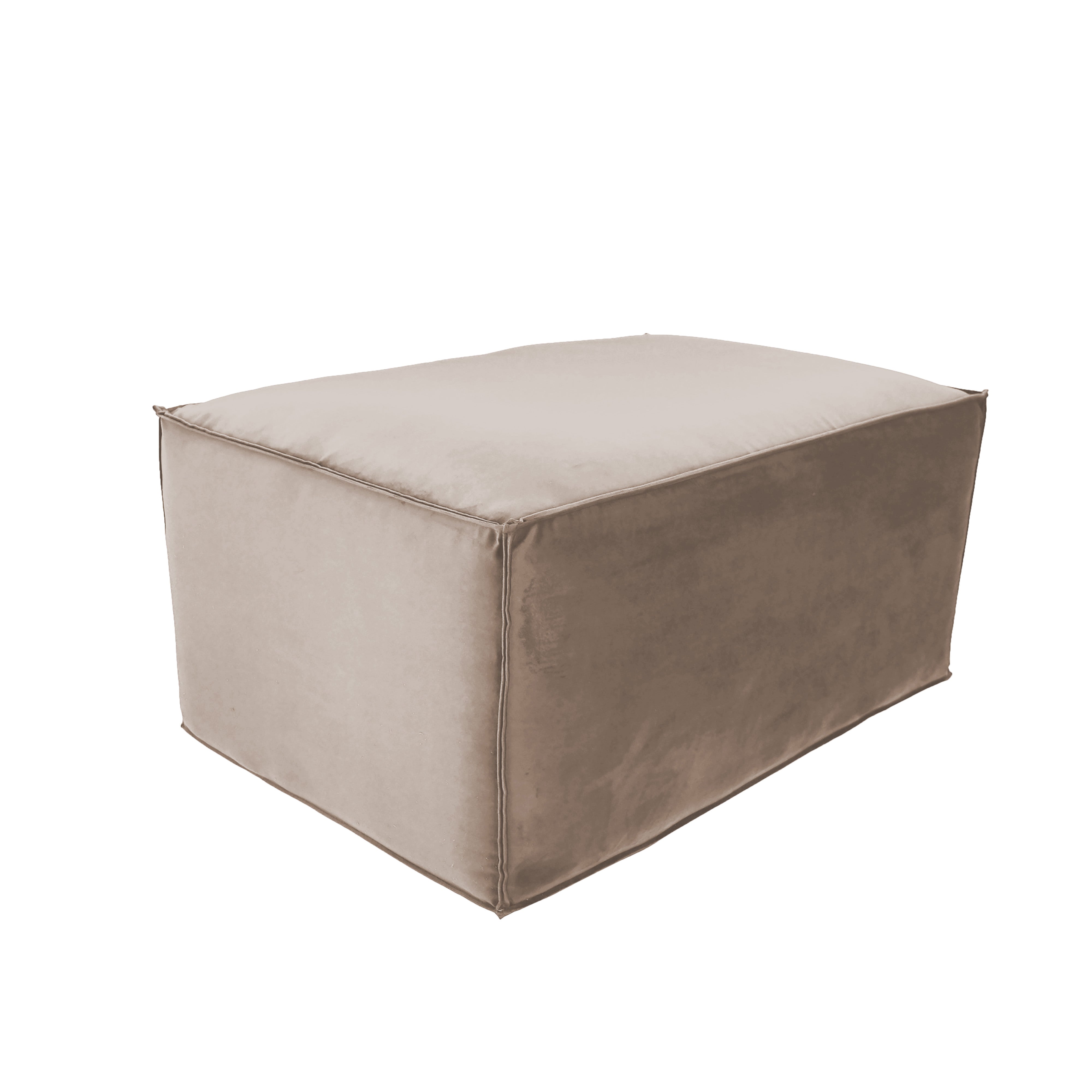 Overstuffed 36" x 24" Rectangle Microfiber Ottoman, 16" Height - Caffe