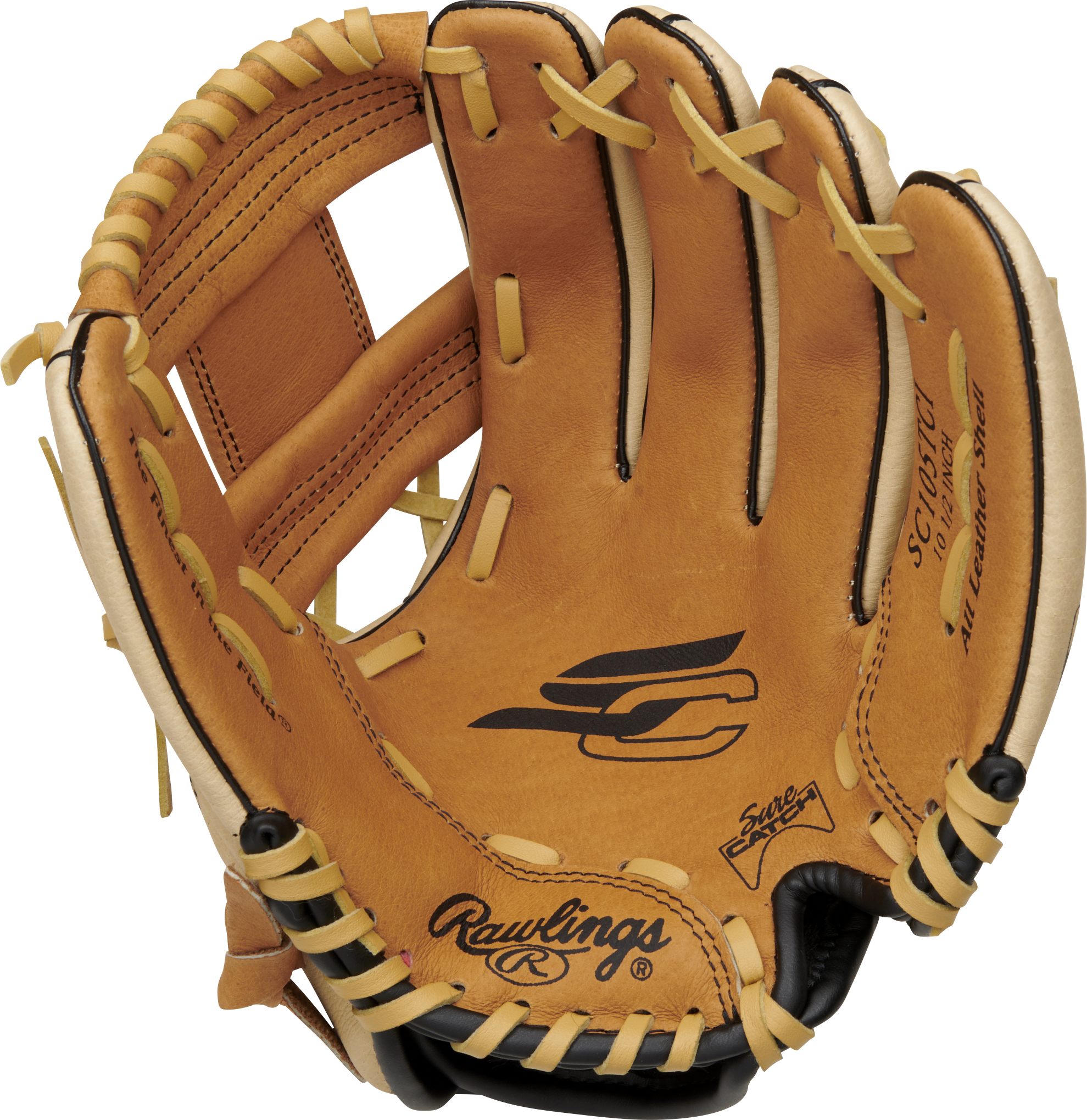 Rawlings Sure Catch Series Youth 10.5-Inch Baseball Glove - Right Hand Thrower - Tan/Camel