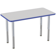24" x 48" Rectangle Thermofused Activity Table with Adjustable Super Legs - Gray/Blue/Silver