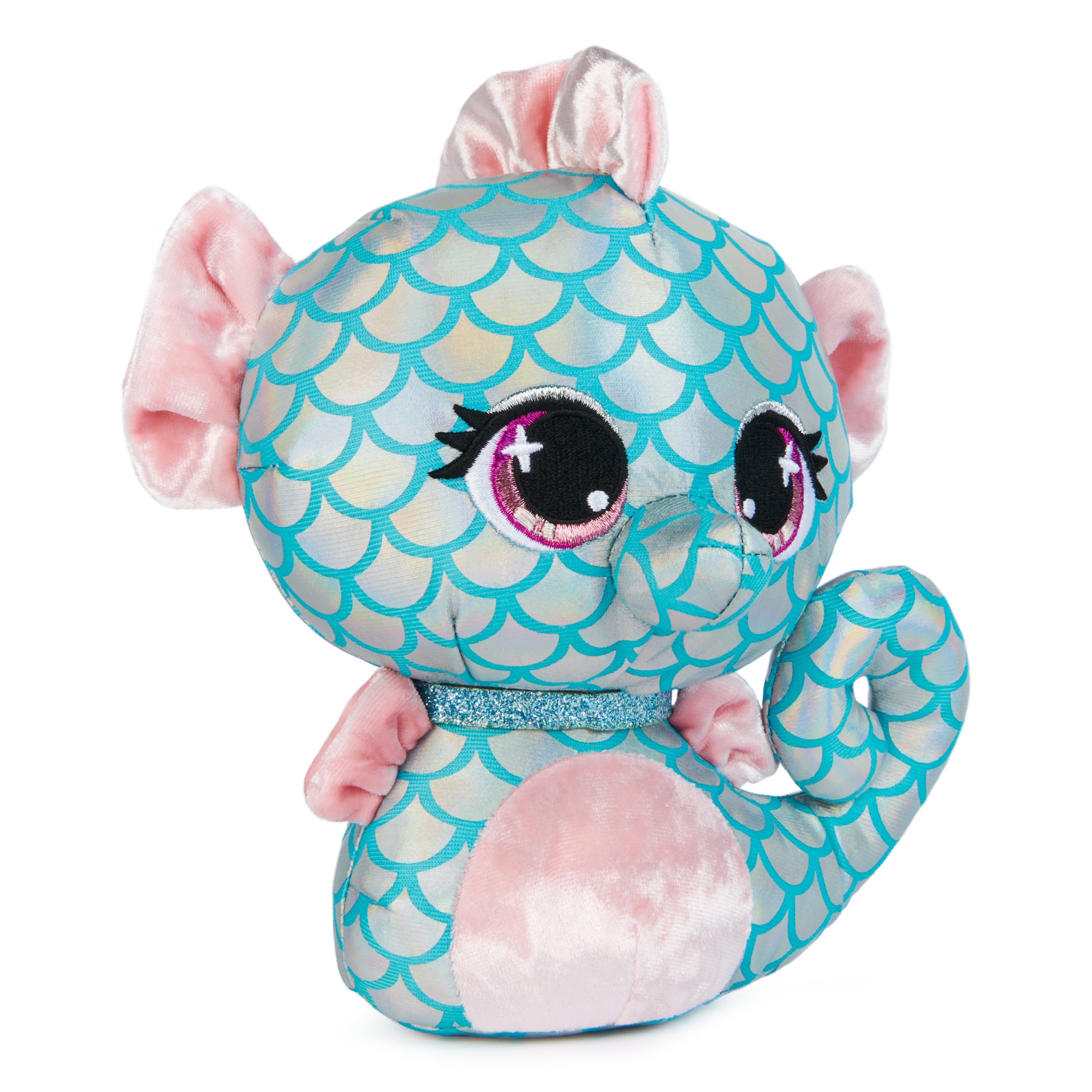 P.Lushes Designer Fashion Pets Mel Dives Premium Seahorse Stuffed Animal, Pink and Teal, 6”