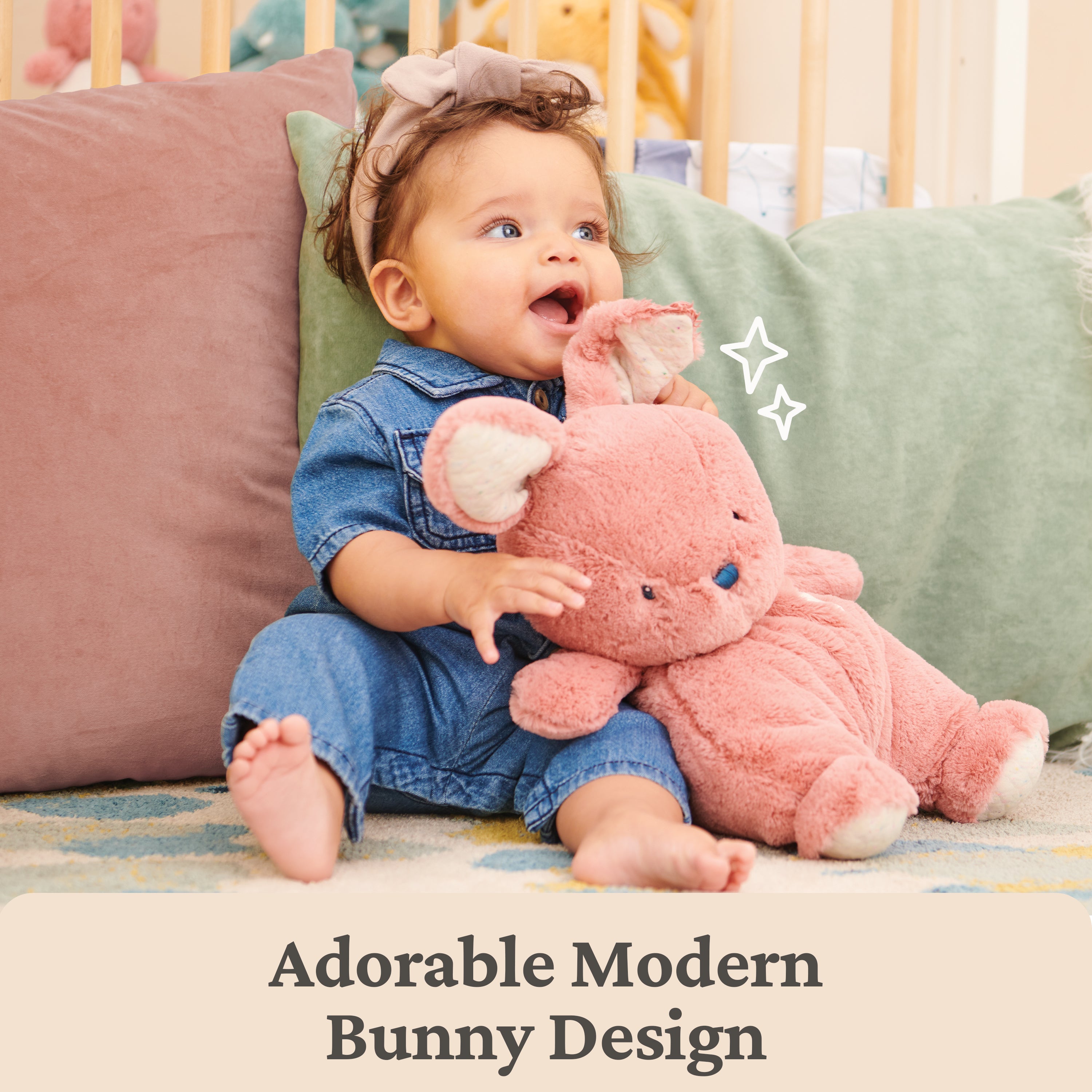 Baby GUND Oh So Snuggly Bunny Stuffed Animal, Bunny Toddler Toy, Dusty Rose Pink, 12.5"