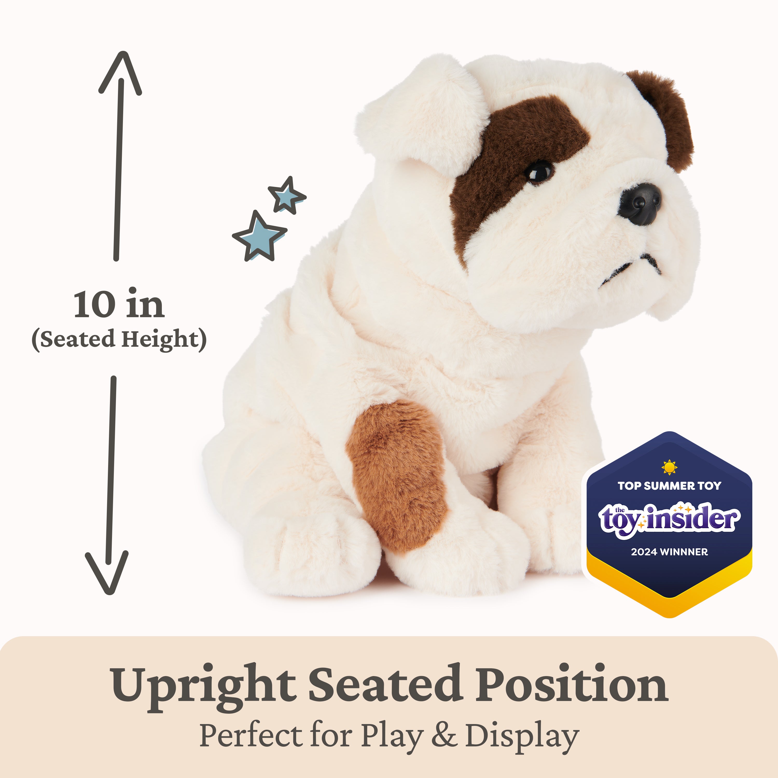 GUND Toast Bulldog Puppy Plush, Stuffed Animal Dog for Ages 1 and Up, 10”, Brown/White