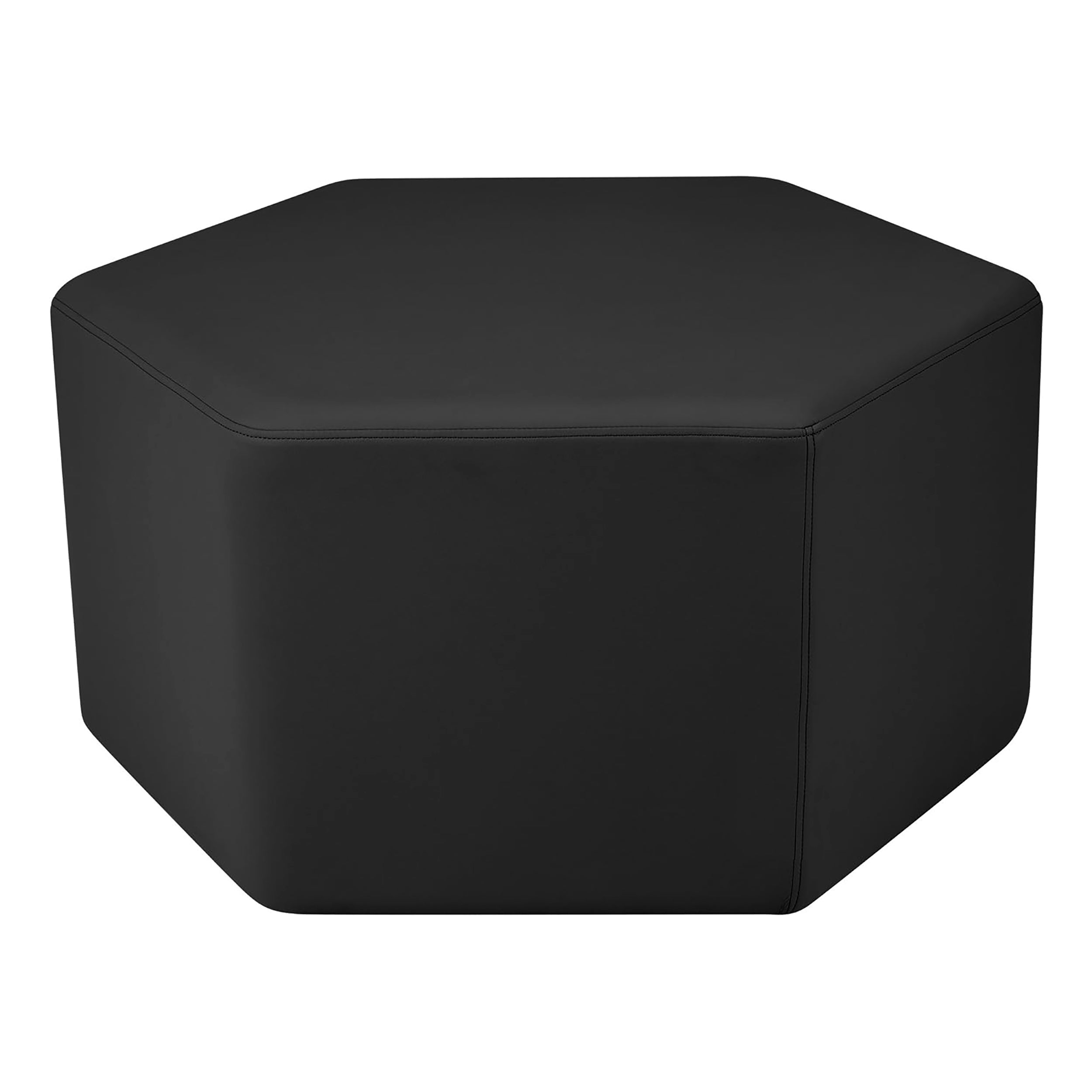 Pro Series Upholstered Hexagon Ottoman 18" Height - Black