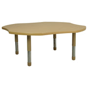 48" x 48" Clover T-Molding Activity Table with Adjustable Tiny Tot Legs - Maple/Sand