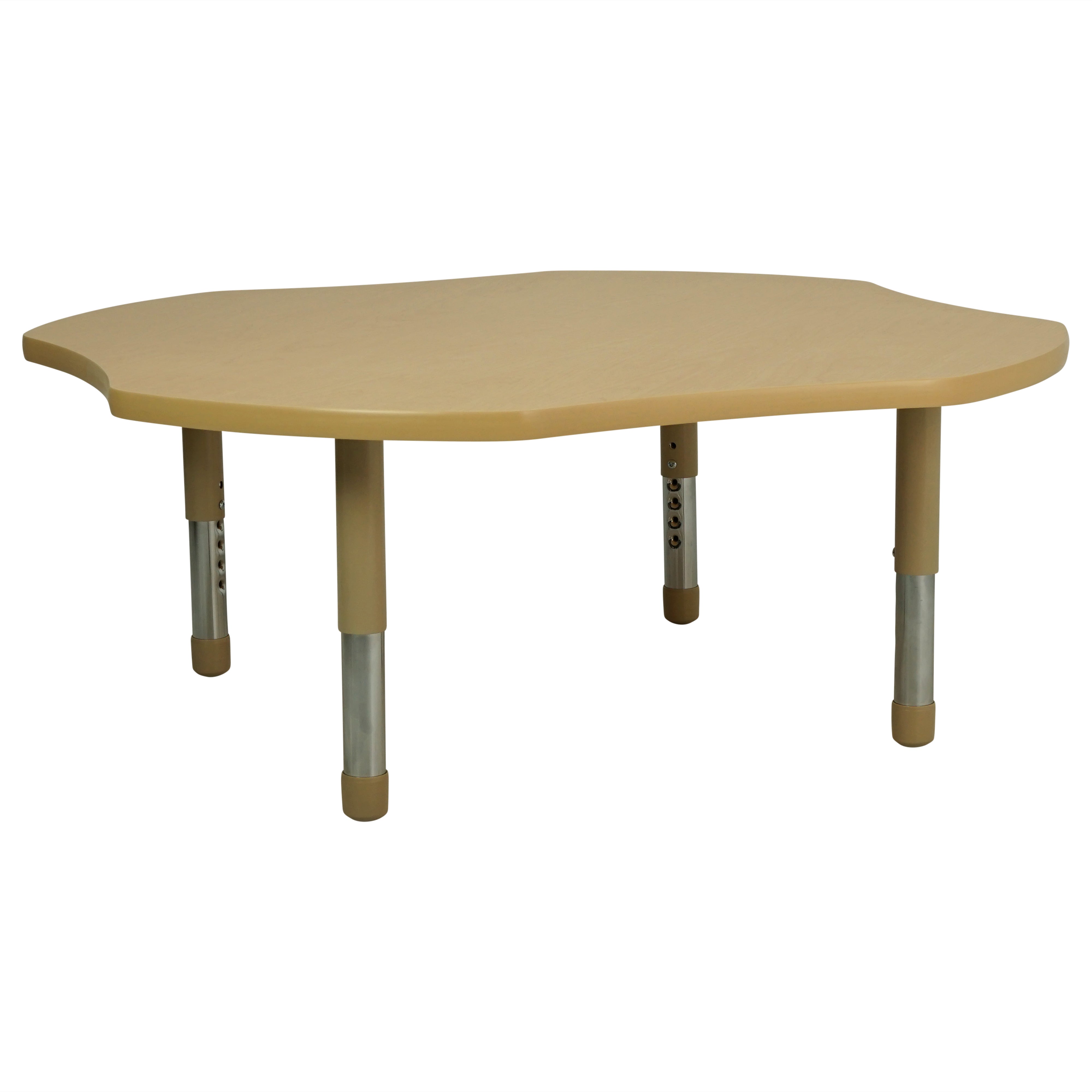 48" x 48" Clover T-Molding Activity Table with Adjustable Tiny Tot Legs - Maple/Sand