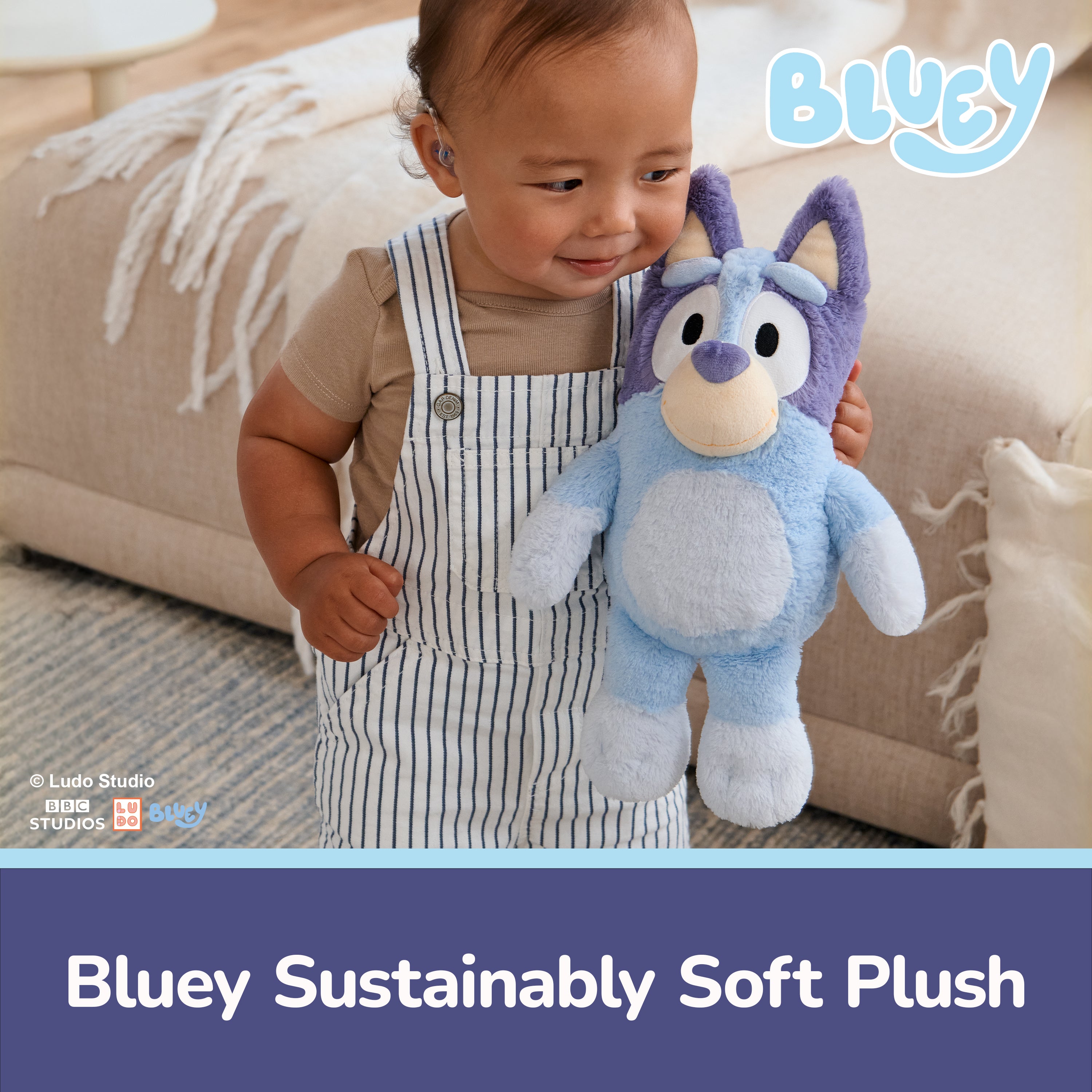 GUND Bluey Sustainably Soft Plush, Made with Recycled Materials, Stuffed Animals for Kids & Toddlers, Blue, 13”