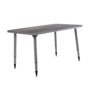 Adapte 30" x 48" Rectangle Woodgrain Activity Table with Adjustable Tapered Legs - Gray Wood/Silver