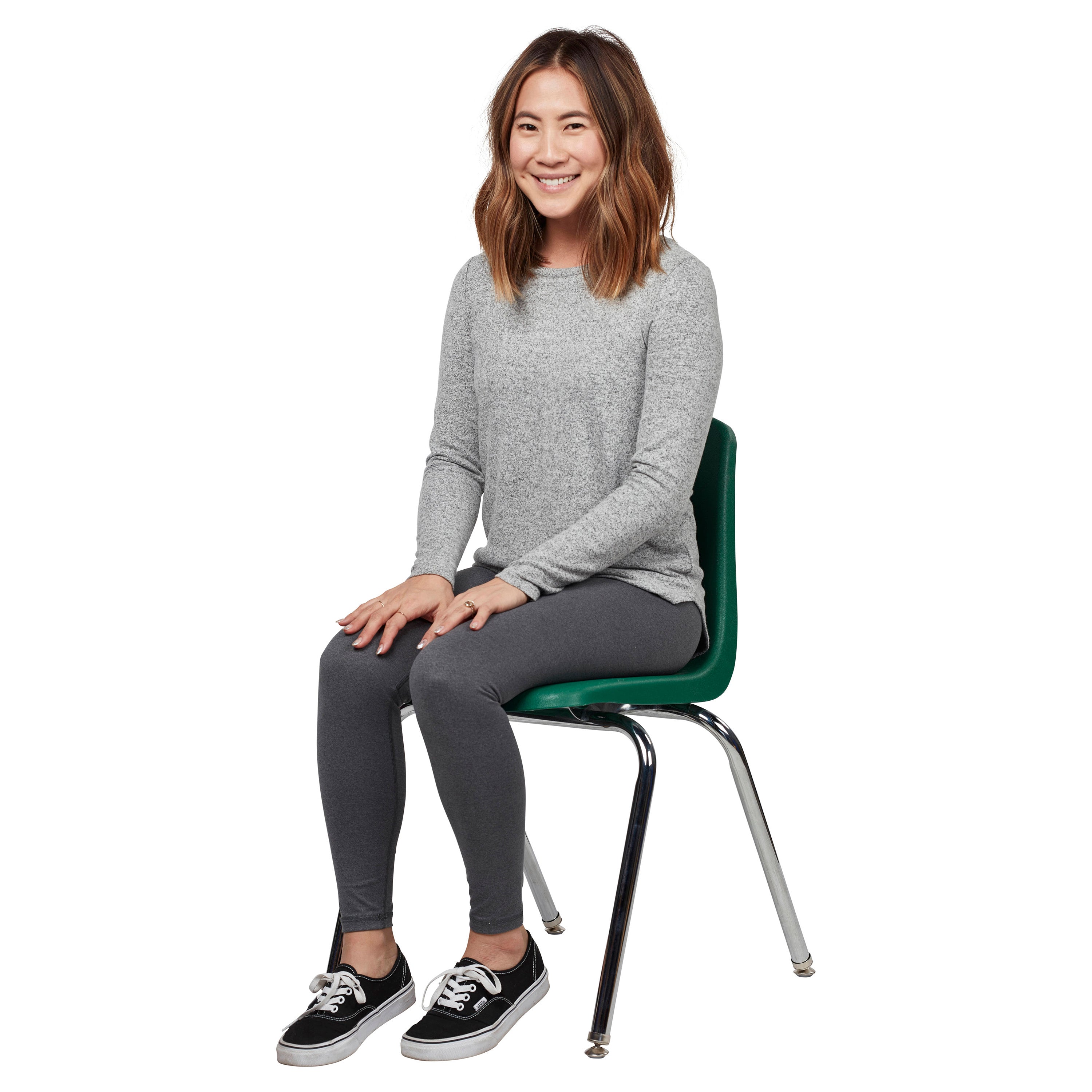18" Stack Chair with Swivel Glides - Green