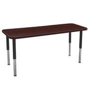 24" x 72" Rectangle La Madera Activity Table with Adjustable Super Legs - Walnut/Black