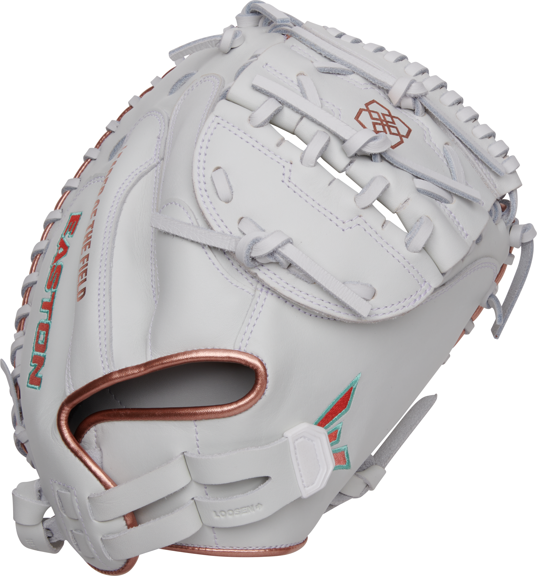 Easton Elite Series Jen Schroeder Catchers Mitt 33-Inch Softball Glove - Right Hand Thrower - White