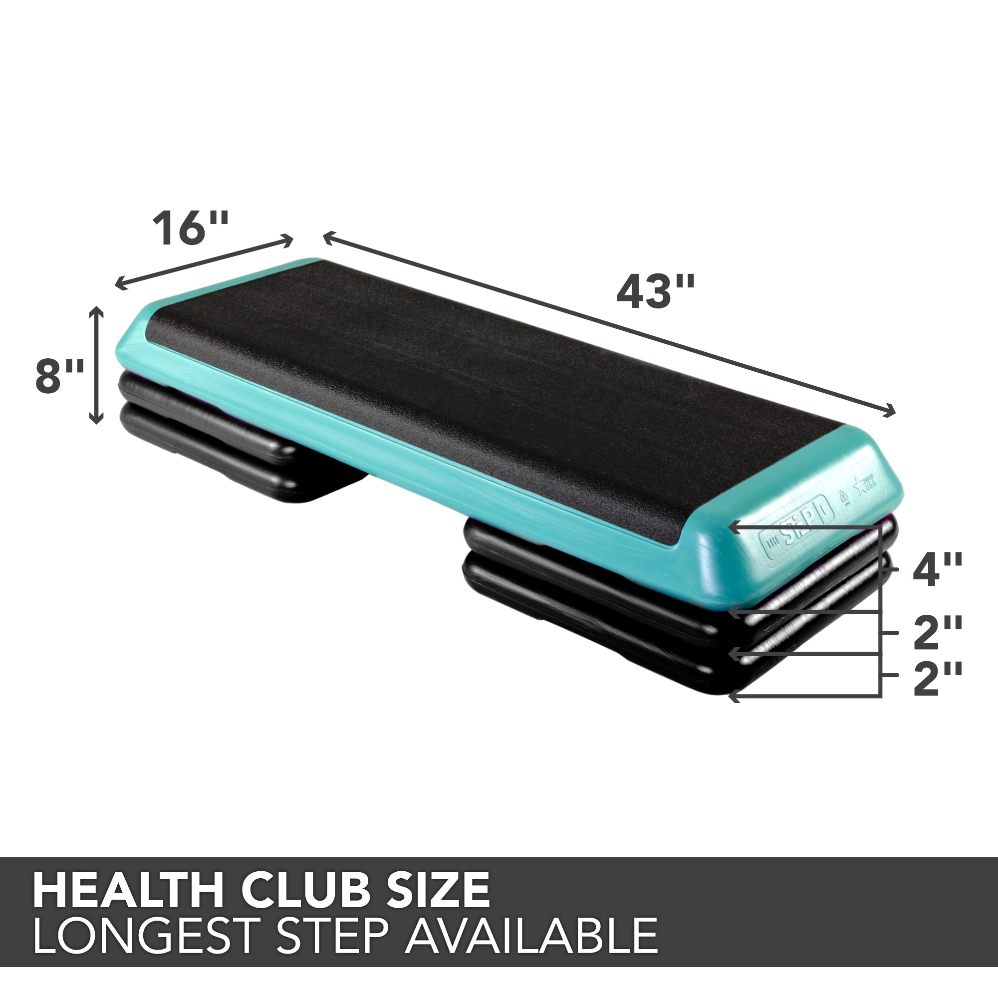 Original Health Club Step w/ (4) Original Risers - Teal