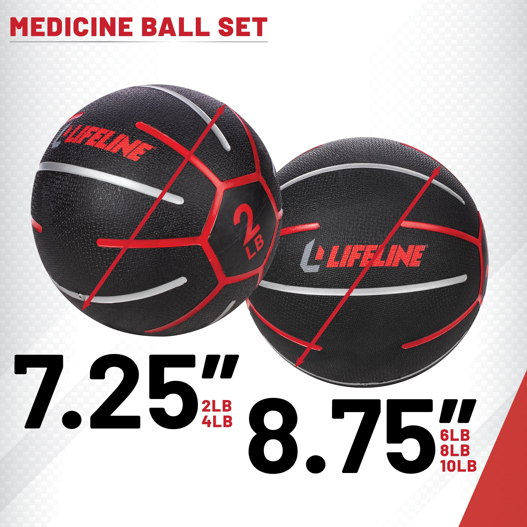 Medicine Ball Set 2Lb - 10Lb With Storage Rack (1 Box)