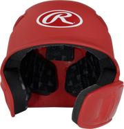Rawlings R16 Matte Junior 1-Tone Baseball Helmet With Reversible Extension - Scarlet