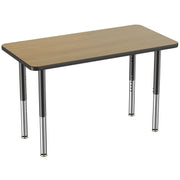 24" x 48" Rectangle T-Molding Activity Table with Adjustable Super Legs - Pasadena Oak/Black