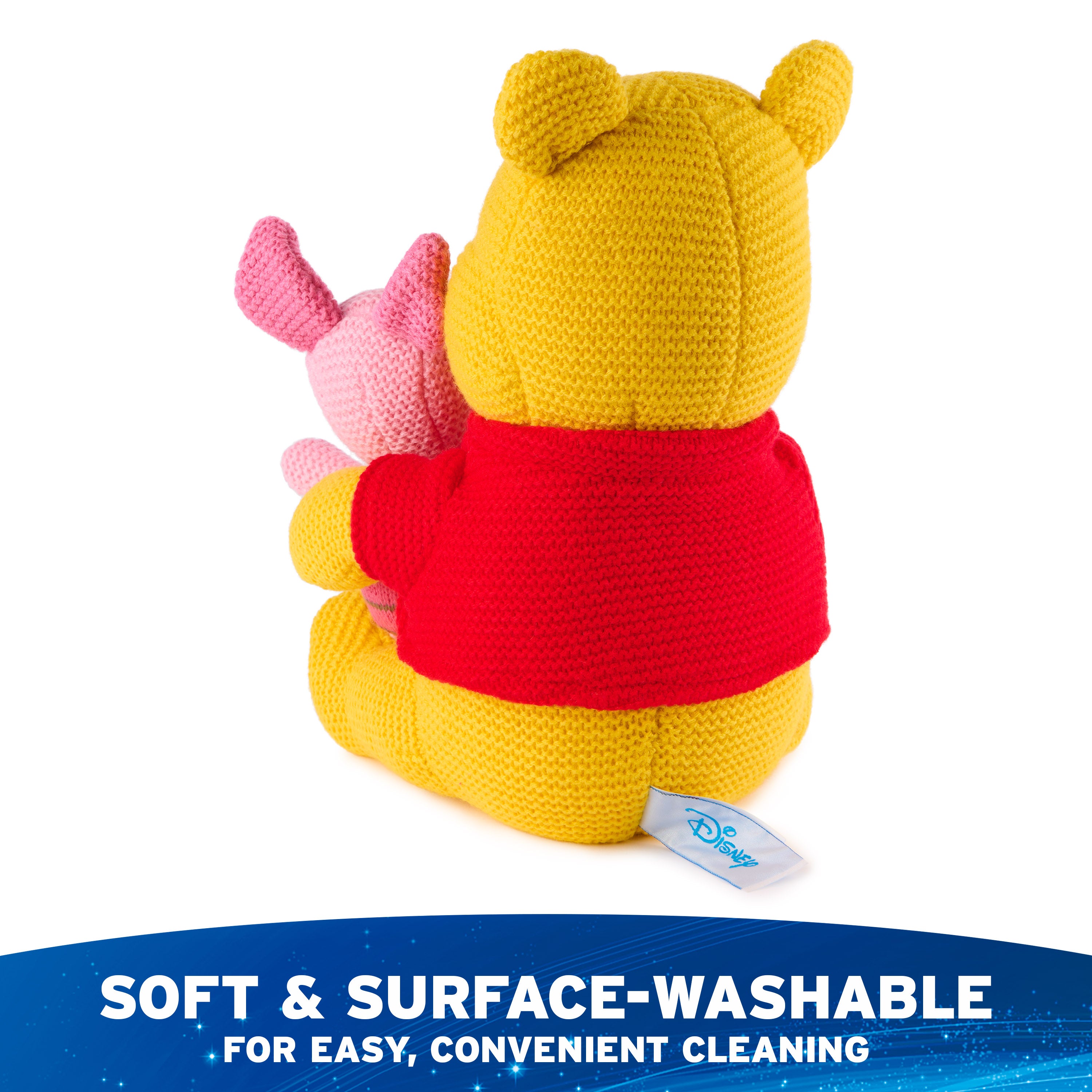 GUND Disney Official Pooh and Piglet Knit Plush, Winnie the Pooh, Stuffed Animal for Ages 1 and Up, Yellow/Pink, 10”